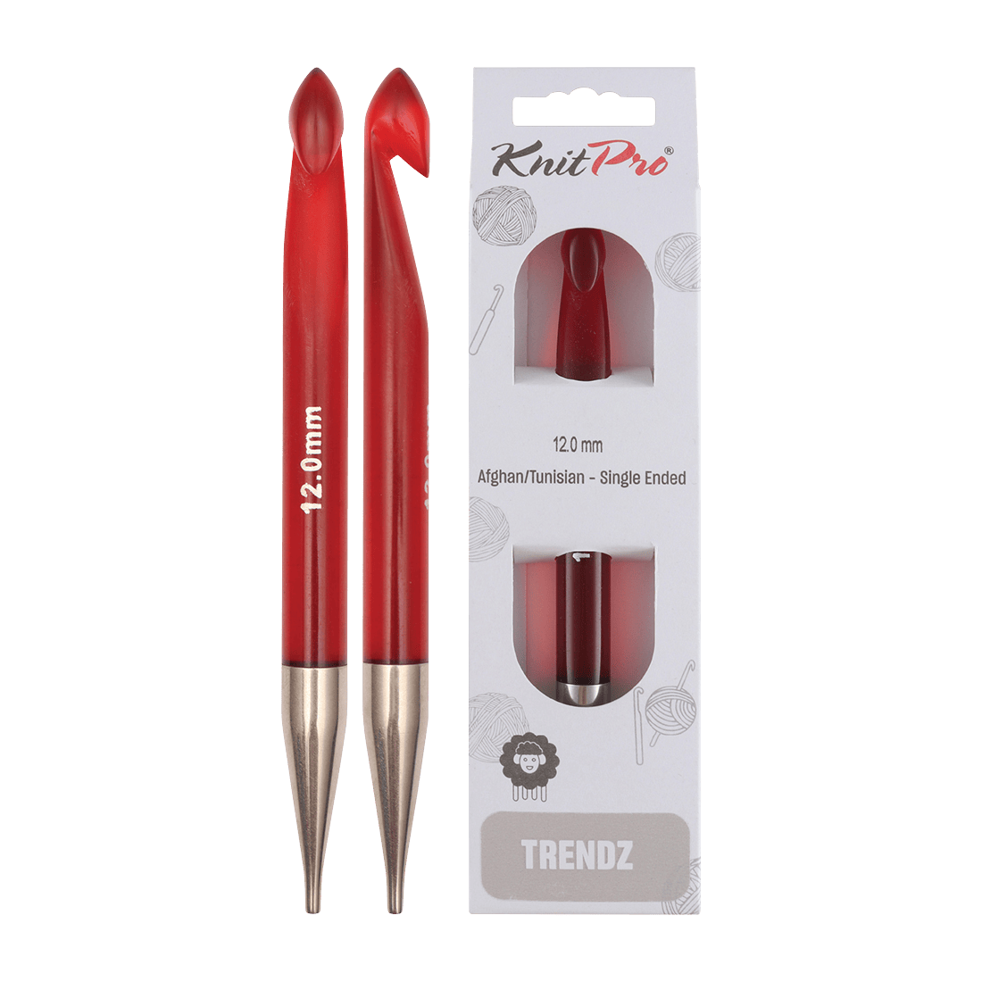 KnitPro Crochet Hooks 12.0mm KnitPro | Trendz | Single Ended Afghan / Tunisian Crochet Hooks