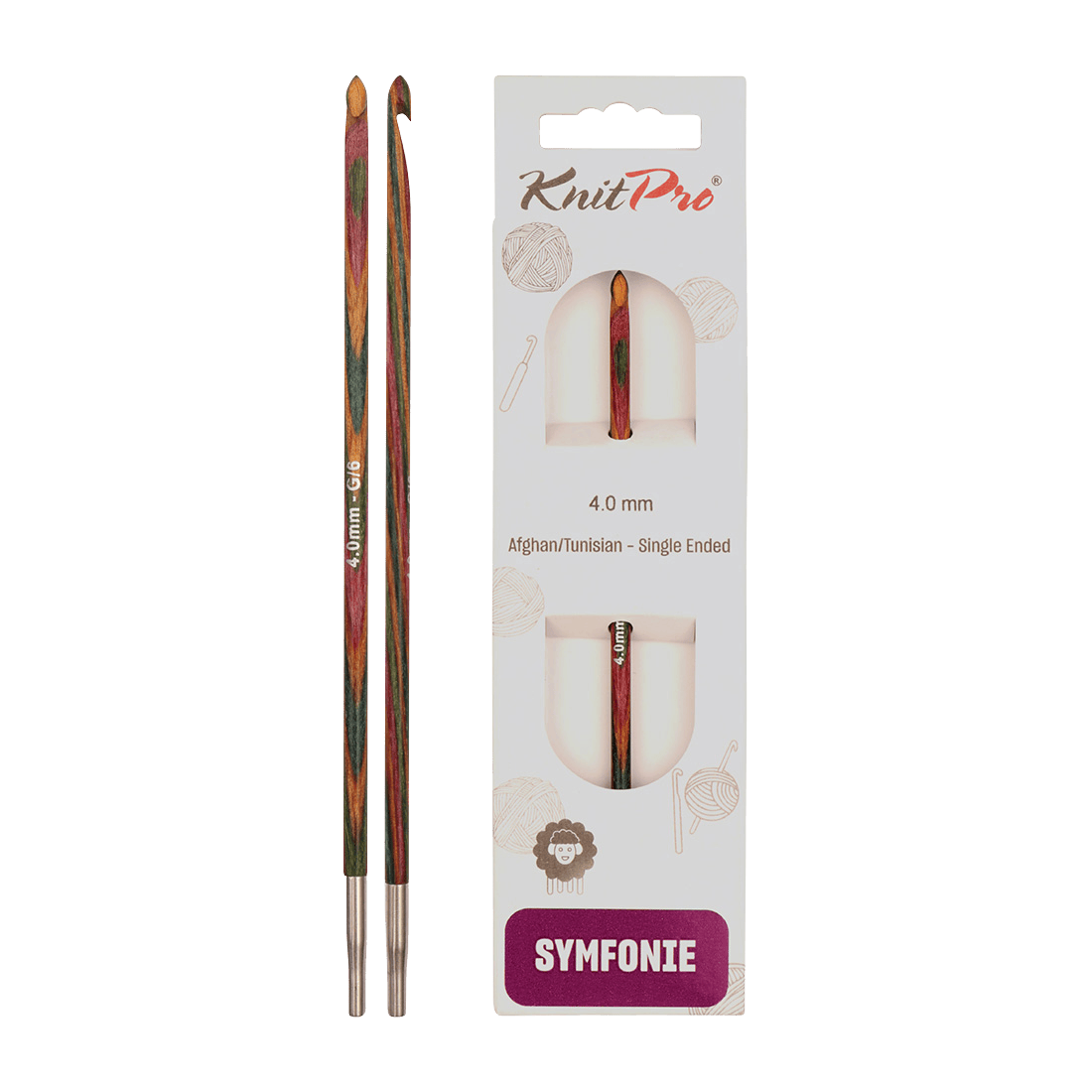 KnitPro Crochet Hooks 3.0mm KnitPro | Symfonie | Afghan / Tunisian Single Ended Crochet Hooks
