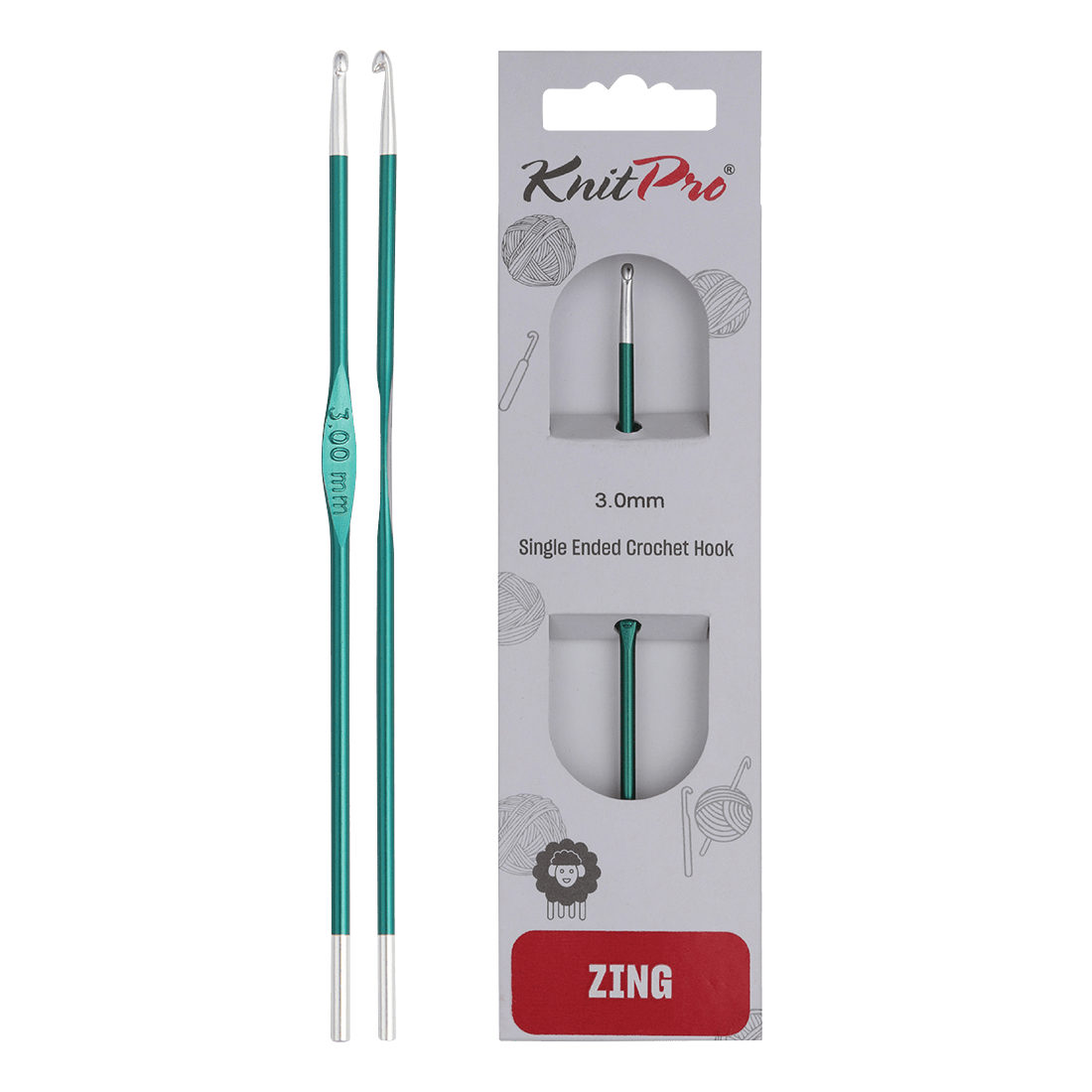 KnitPro Crochet Hooks 3.0mm KnitPro | Zing | Single Ended Crochet Hooks