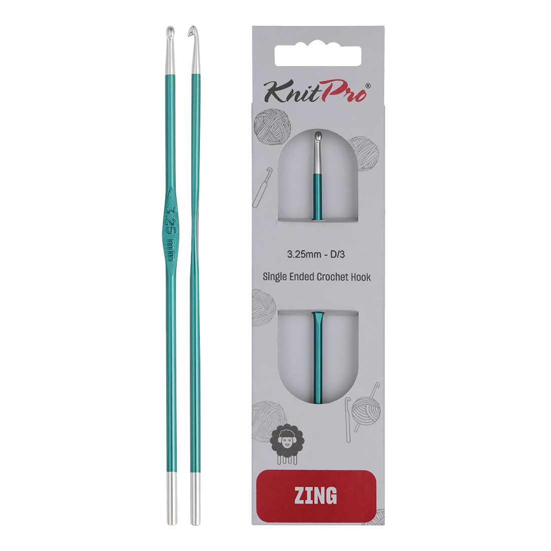KnitPro Crochet Hooks 3.25mm KnitPro | Zing | Single Ended Crochet Hooks
