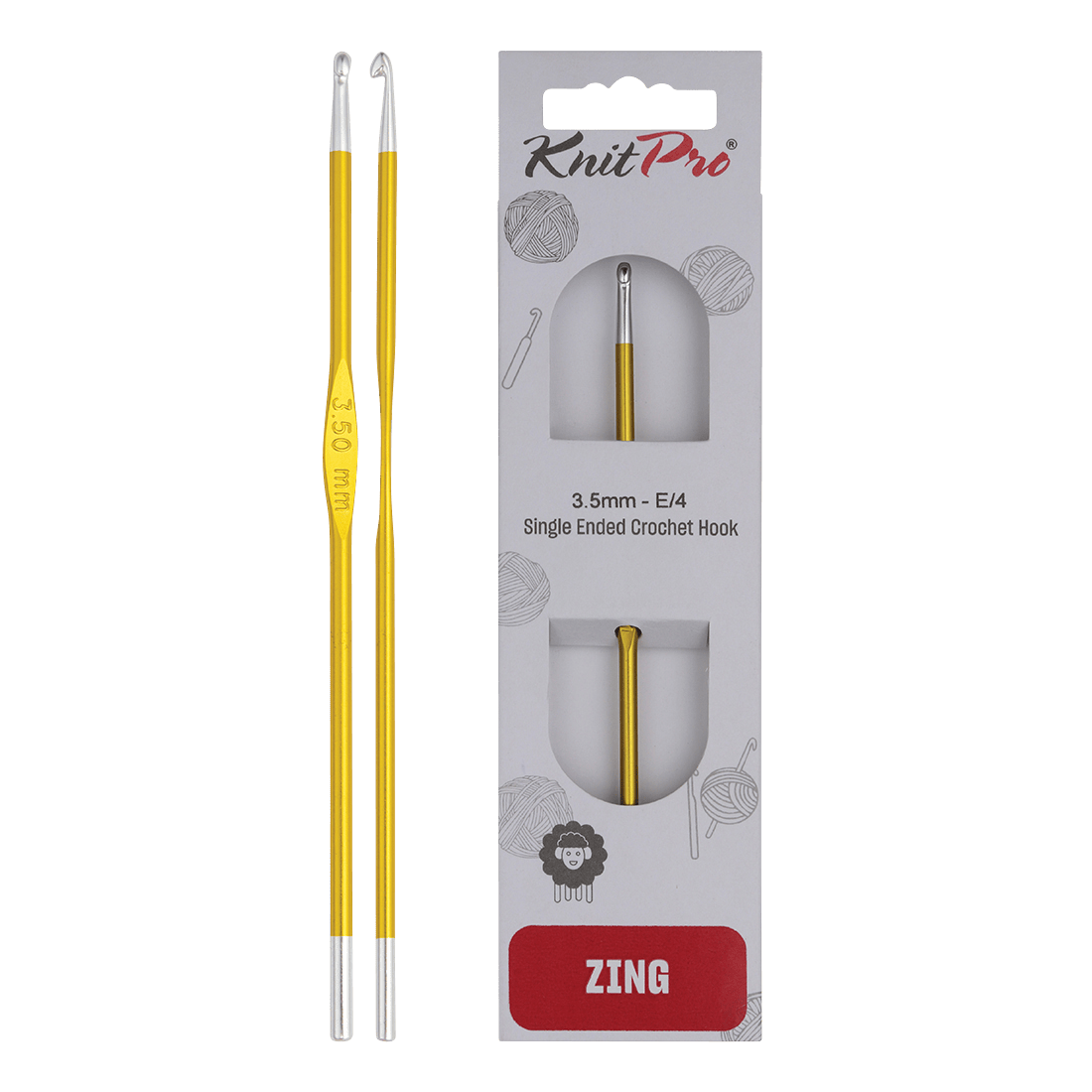 KnitPro Crochet Hooks 3.5mm KnitPro | Zing | Single Ended Crochet Hooks