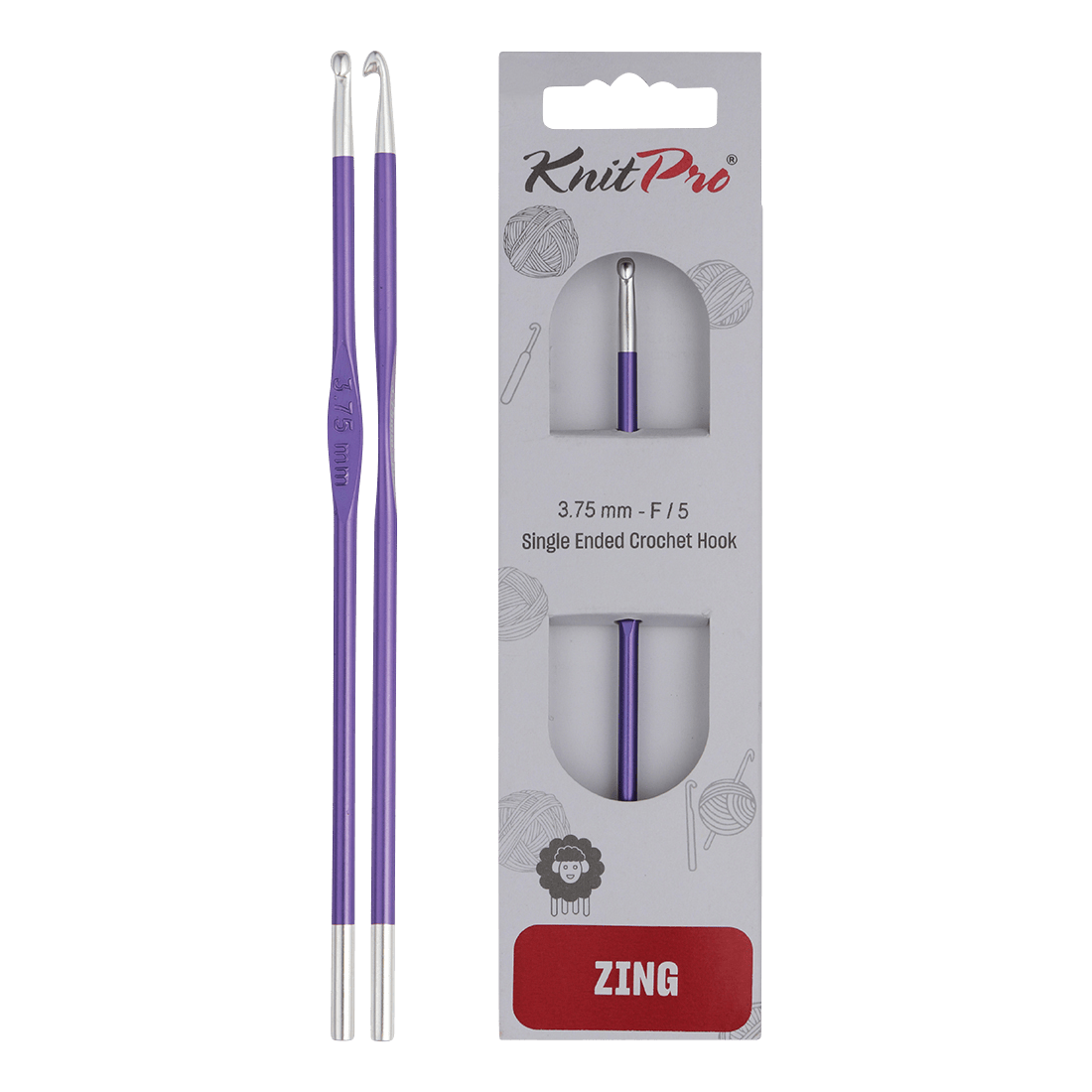 KnitPro Crochet Hooks 3.75mm KnitPro | Zing | Single Ended Crochet Hooks