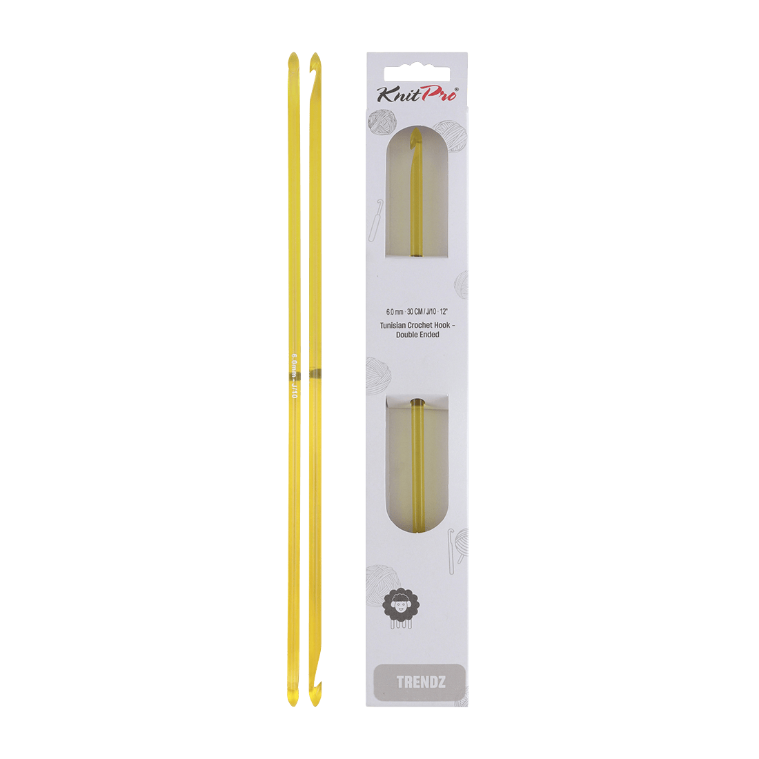 KnitPro Crochet Hooks 6.0mm KnitPro | Trendz | 30cm Double Ended Traditional Tunisian Crochet Hooks