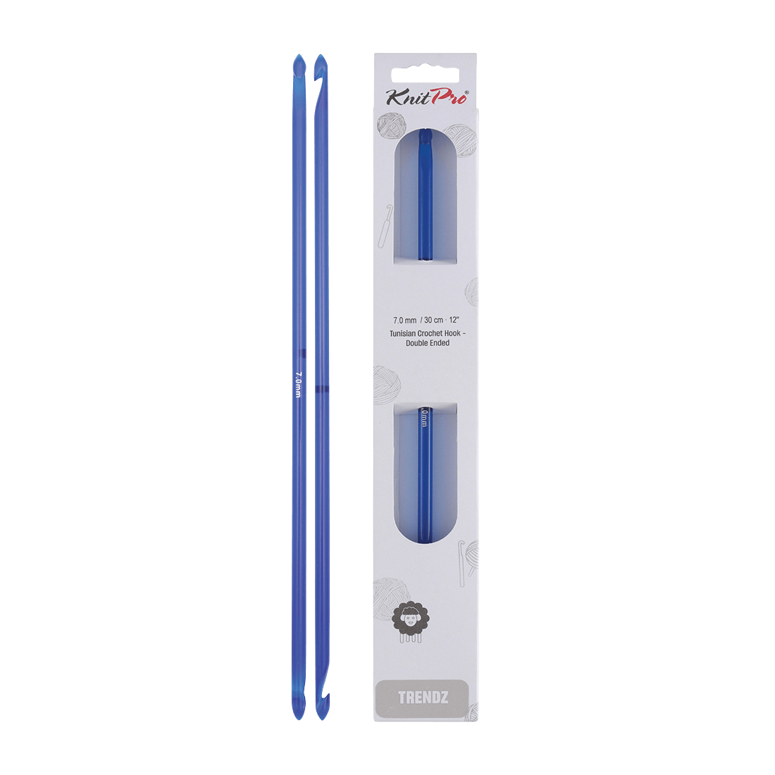 KnitPro Crochet Hooks 7.0mm KnitPro | Trendz | 30cm Double Ended Traditional Tunisian Crochet Hooks