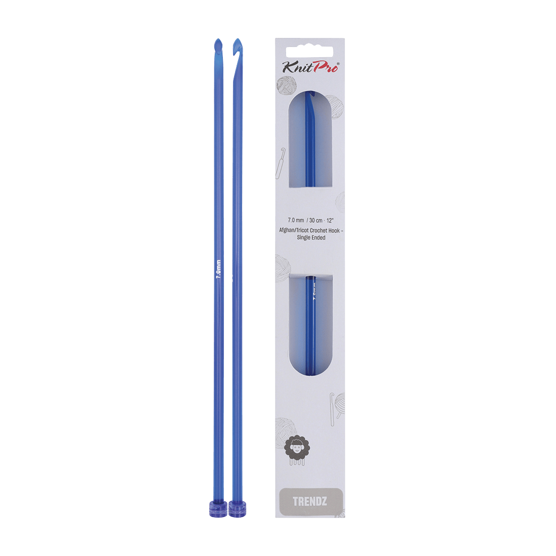 KnitPro Crochet Hooks 7.0mm KnitPro | Trendz | 30cm Single Ended Tricot Afghan / Tunisian Crochet Hooks