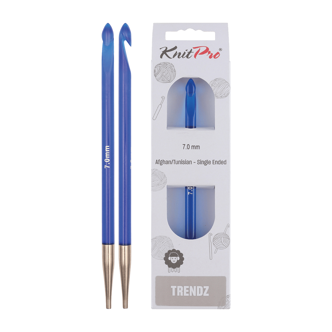 KnitPro Crochet Hooks 7.0mm KnitPro | Trendz | Single Ended Afghan / Tunisian Crochet Hooks