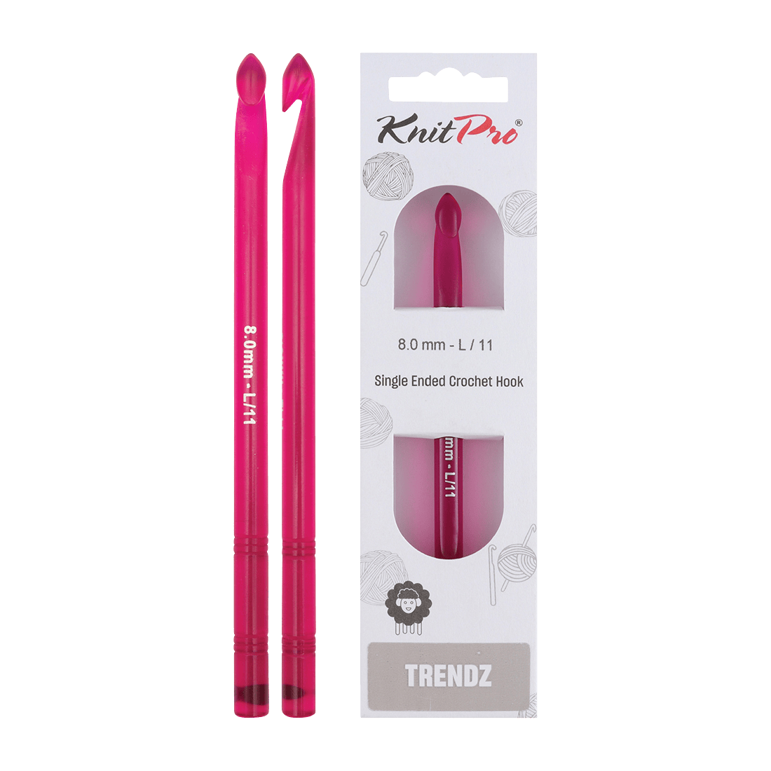 KnitPro Crochet Hooks 8.0mm KnitPro | Trendz | Single Ended Crochet Hooks