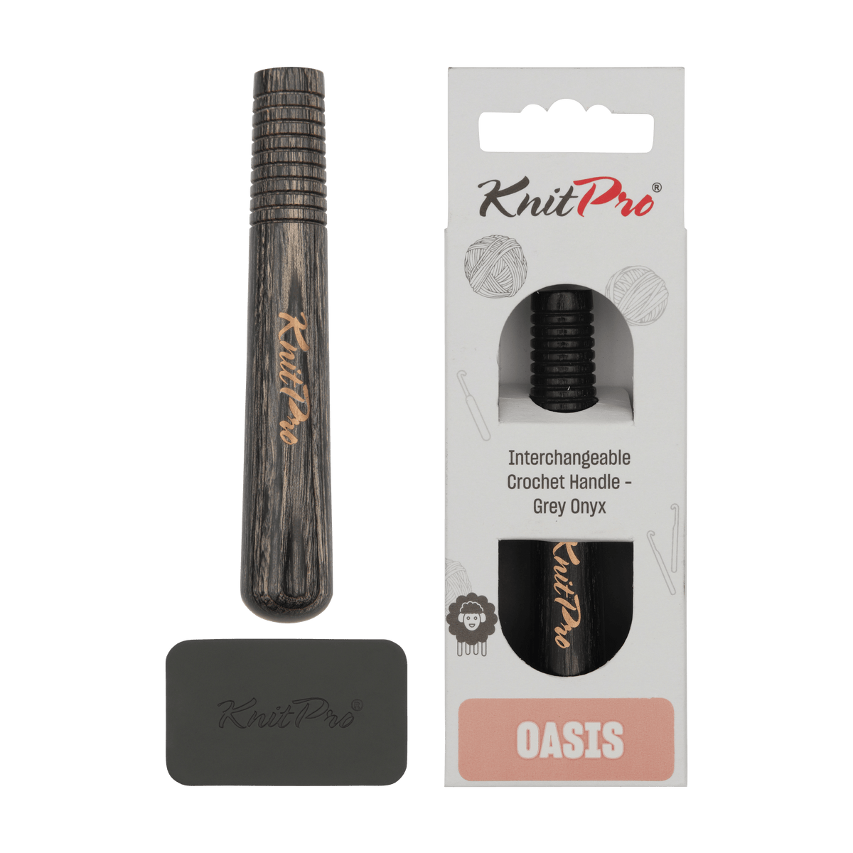 KnitPro Crochet Hooks Grey Onyx KnitPro | Oasis | Wooden Handles for Interchangeable Crochet Hooks