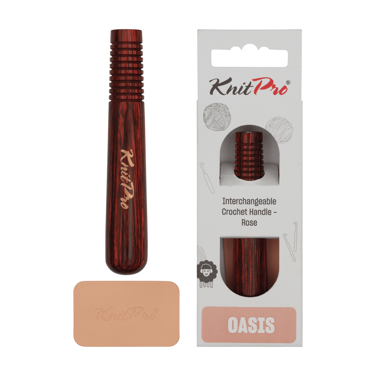 KnitPro Crochet Hooks Rose KnitPro | Oasis | Wooden Handles for Interchangeable Crochet Hooks