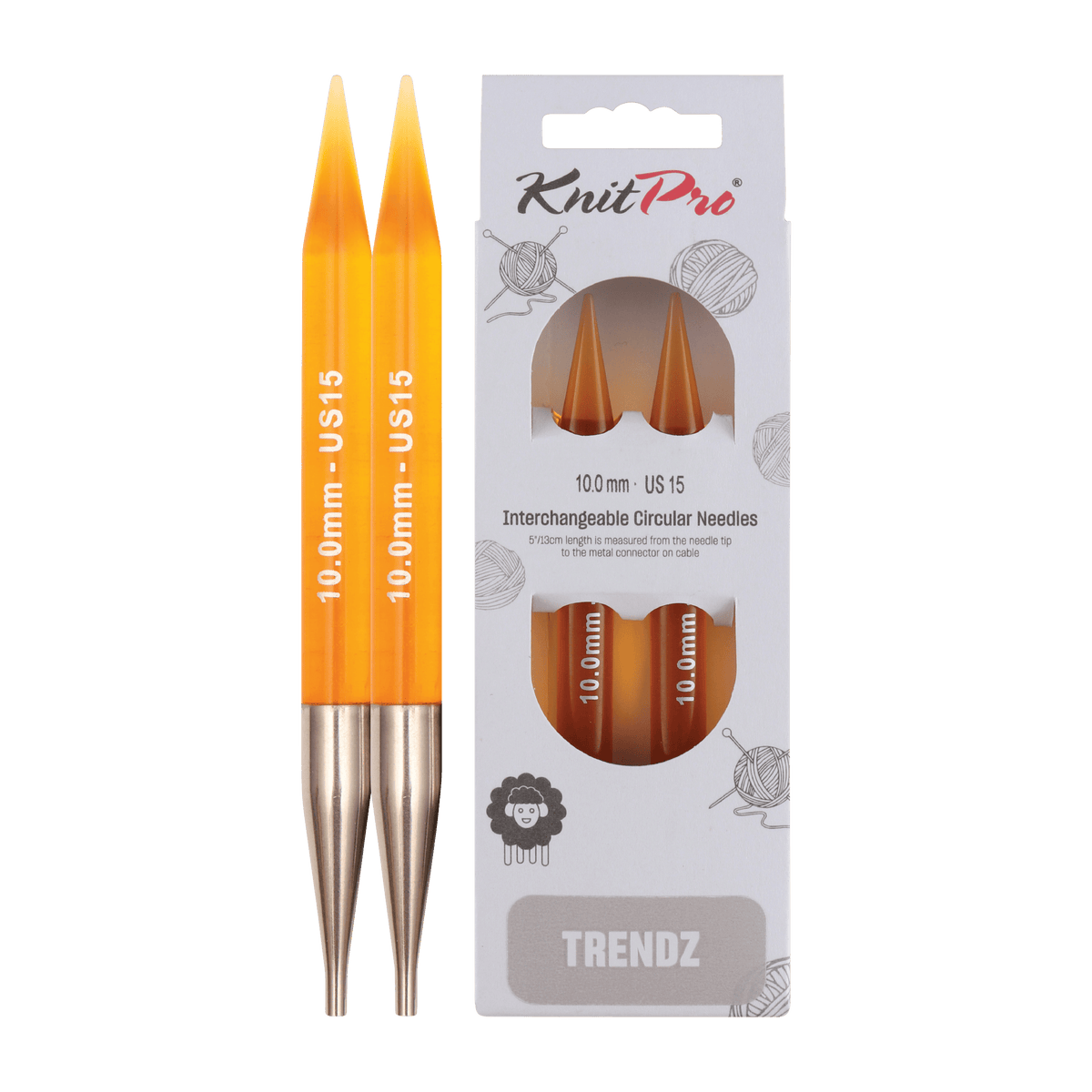 KnitPro Knitting Needles 10.0mm KnitPro | Trendz | 13cm Interchangeable Knitting Needle Tips