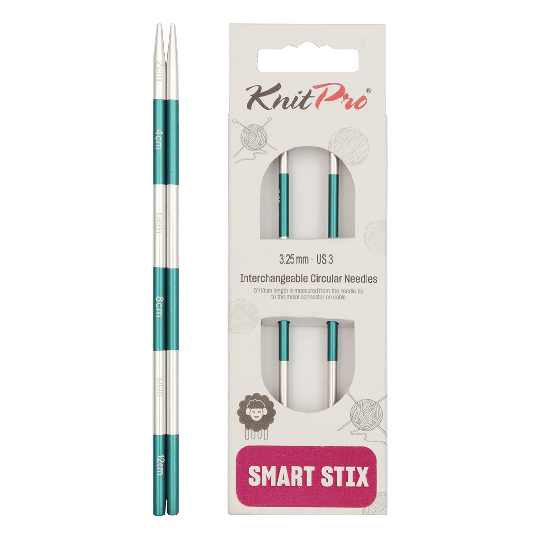 KnitPro Knitting Needles 10 cm Interchangeable Needle Tips / 3.25mm KnitPro | SmartStix | Interchangeable Knitting Needle Tips