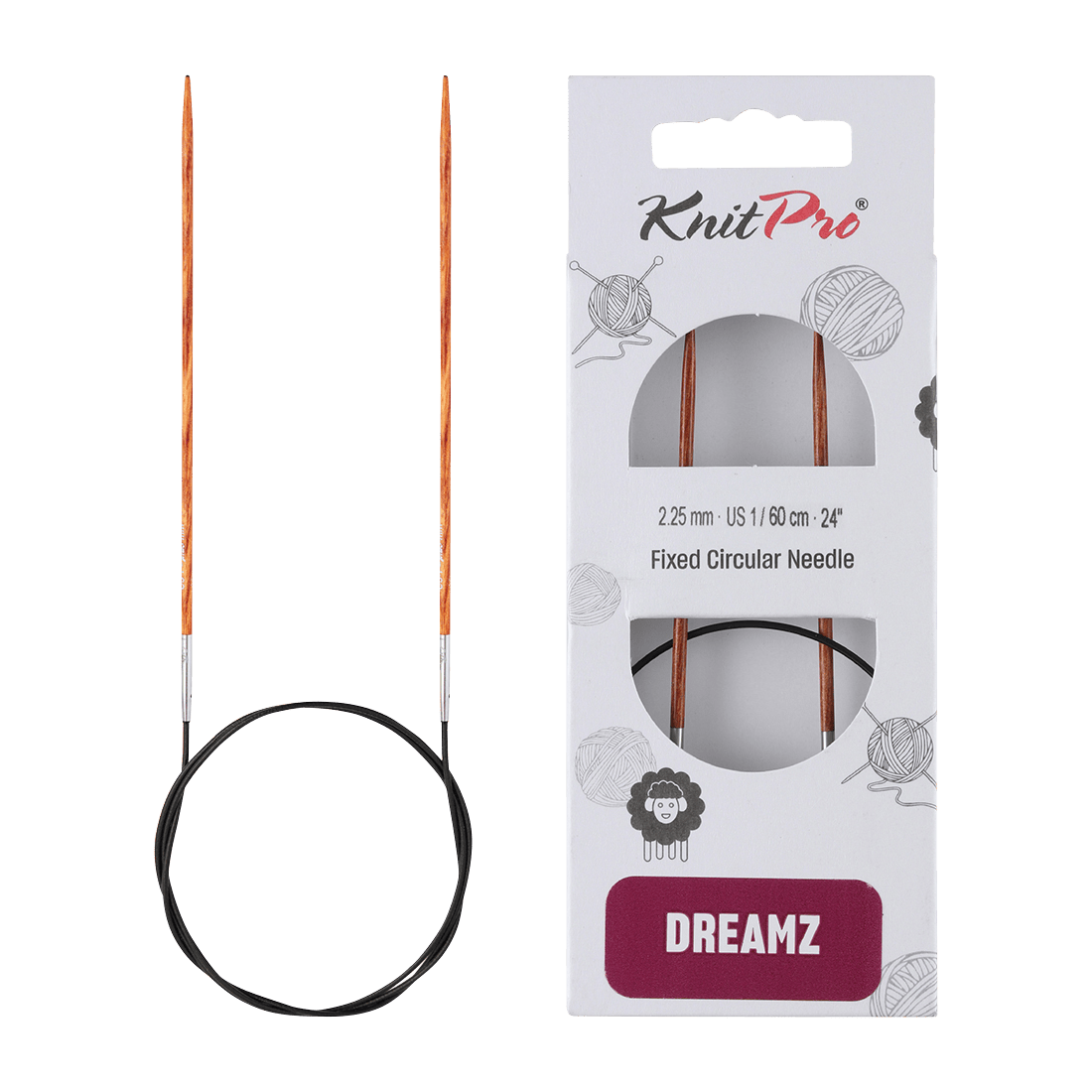 KnitPro Knitting Needles 100cm / 2.25mm KnitPro | Dreamz | Fixed Circular Knitting Needles