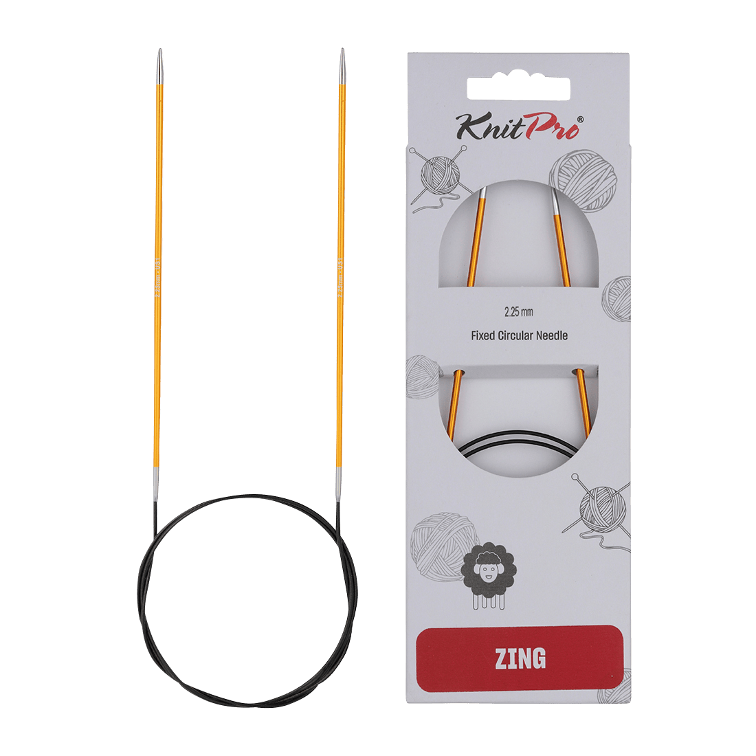 KnitPro Knitting Needles 100cm / 2.25mm KnitPro | Zing | Fixed Circular Knitting Needles