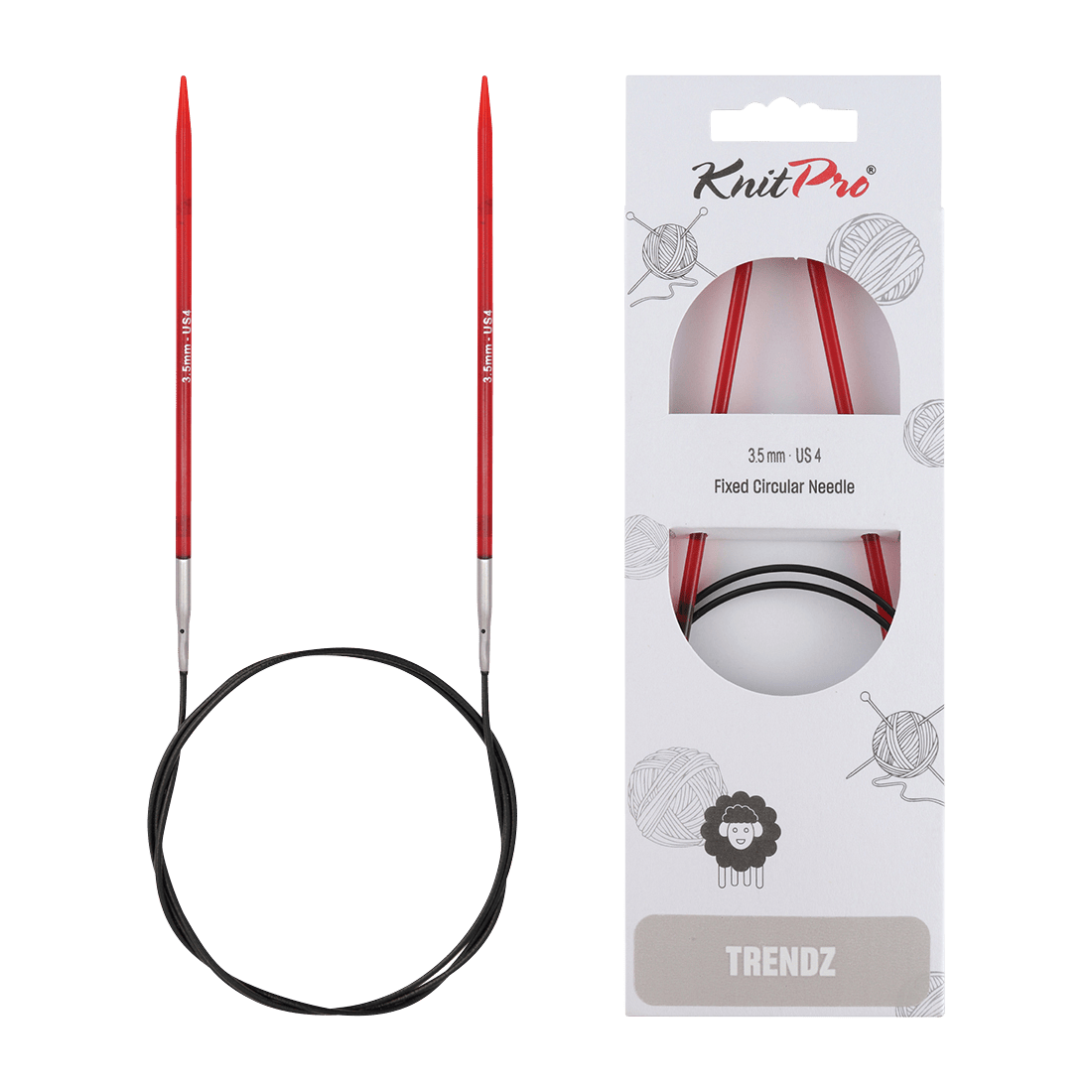 KnitPro Knitting Needles 100cm / 3.5mm KnitPro | Trendz | Fixed Circular Knitting Needles