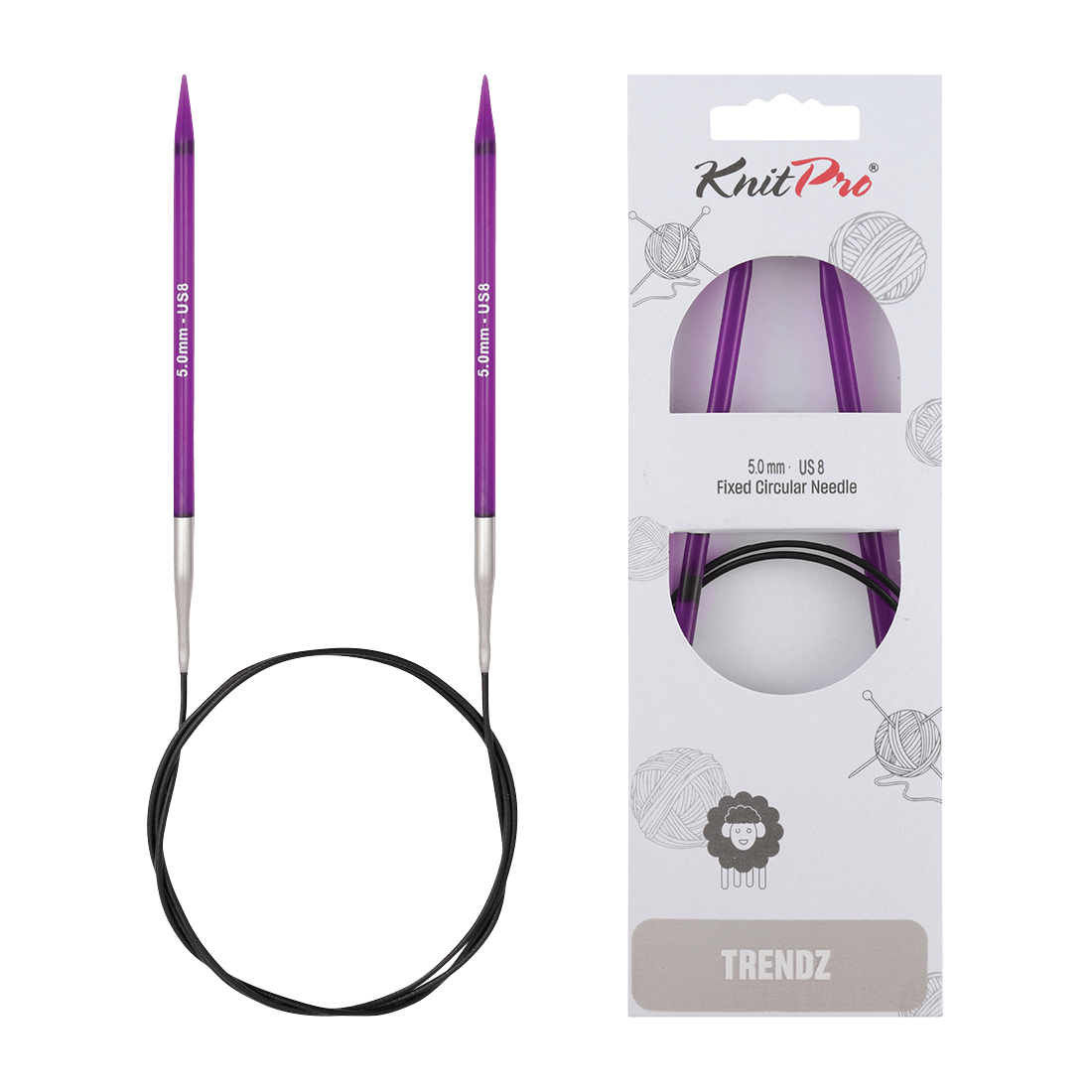 KnitPro Knitting Needles 100cm / 5.0mm KnitPro | Trendz | Fixed Circular Knitting Needles