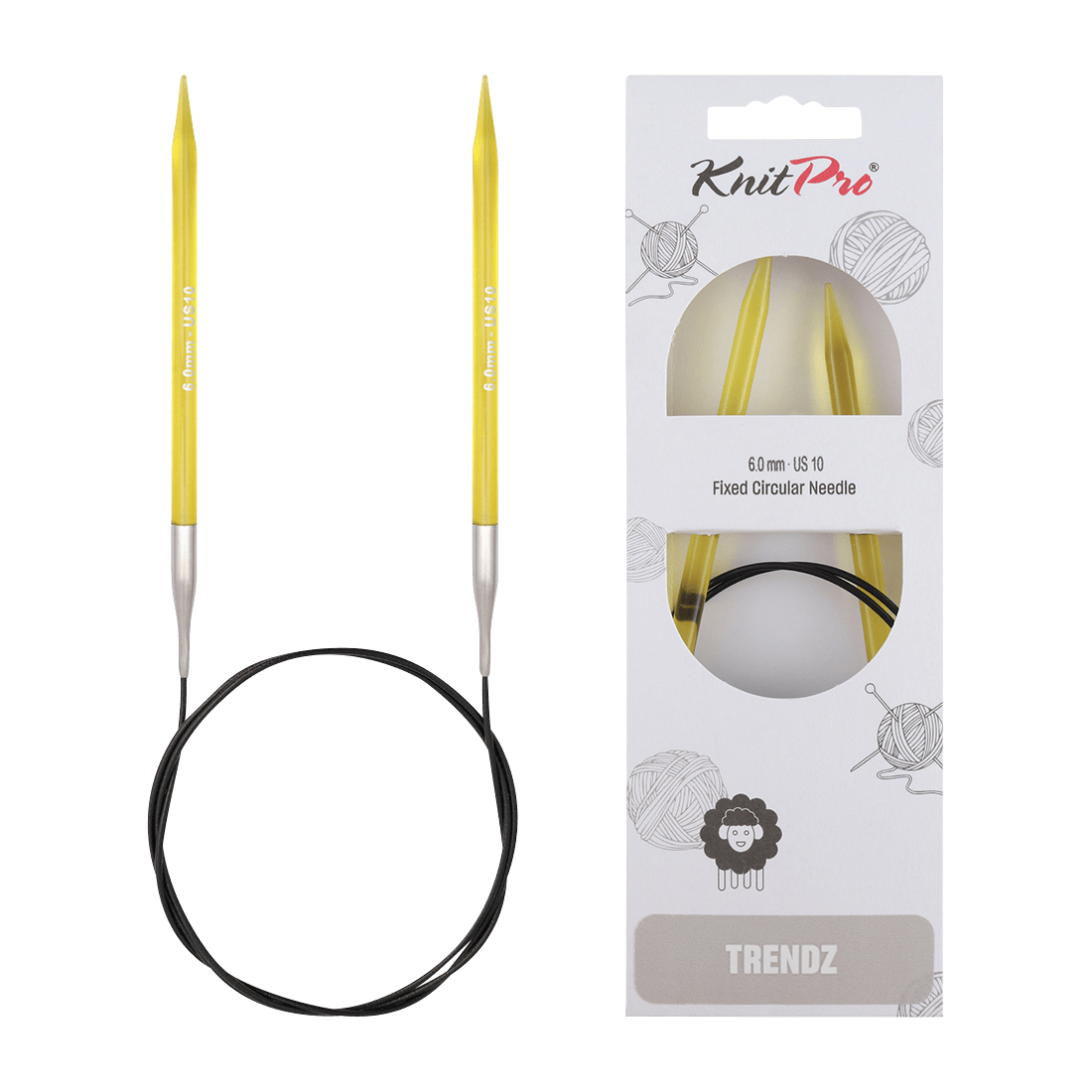 KnitPro Knitting Needles 100cm / 6.0mm KnitPro | Trendz | Fixed Circular Knitting Needles