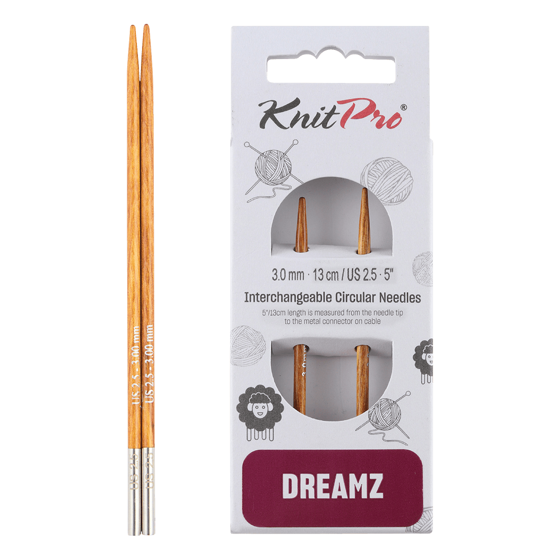 KnitPro Knitting Needles 10cm / 3.0mm KnitPro | Dreamz | Interchangeable Knitting Needle Tips