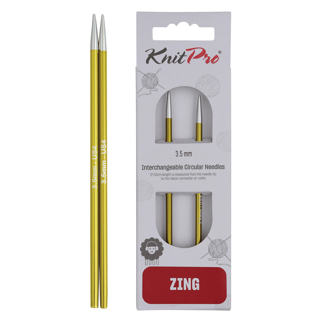 KnitPro Knitting Needles 10cm / 3.5mm KnitPro | Zing | Interchangeable Knitting Needle Tips