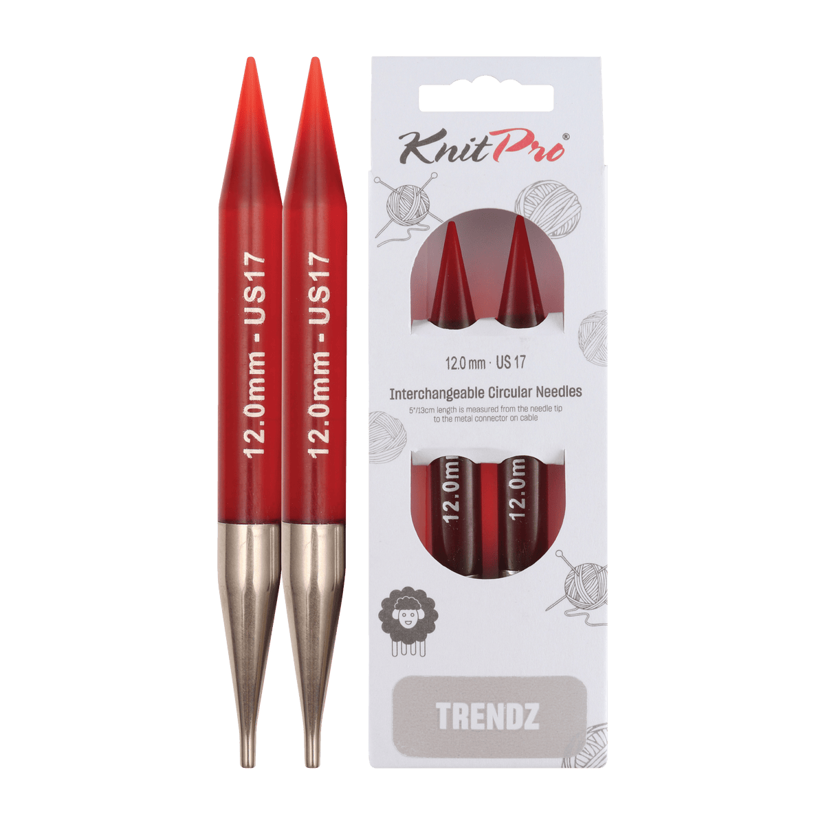 KnitPro Knitting Needles 12.0mm KnitPro | Trendz | 13cm Interchangeable Knitting Needle Tips