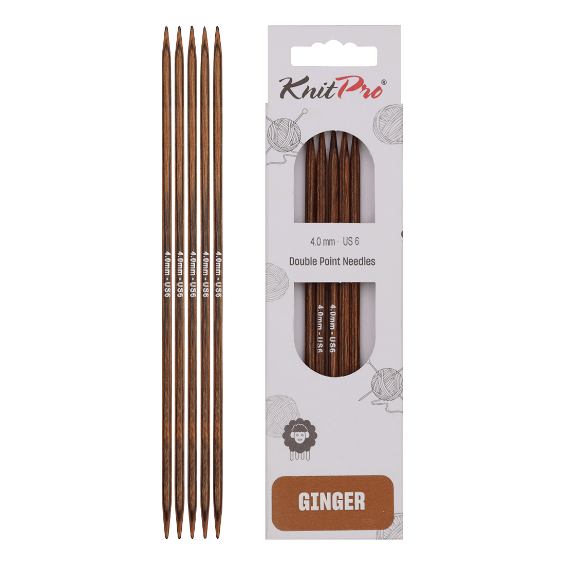 KnitPro Knitting Needles 12.5cm / 2.0mm KnitPro | Ginger | Double Pointed Knitting Needles