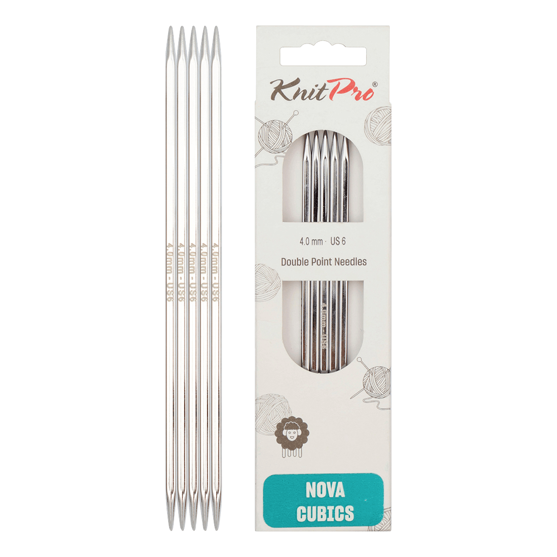 KnitPro Knitting Needles 12.5cm / 2.0mm KnitPro | Nova Cubics | Double Pointed Knitting Needles