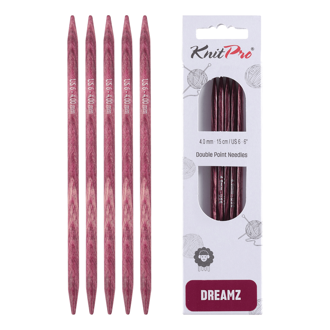 KnitPro Knitting Needles 12.5cm / 4.0mm KnitPro | Dreamz | Double Pointed Knitting Needles