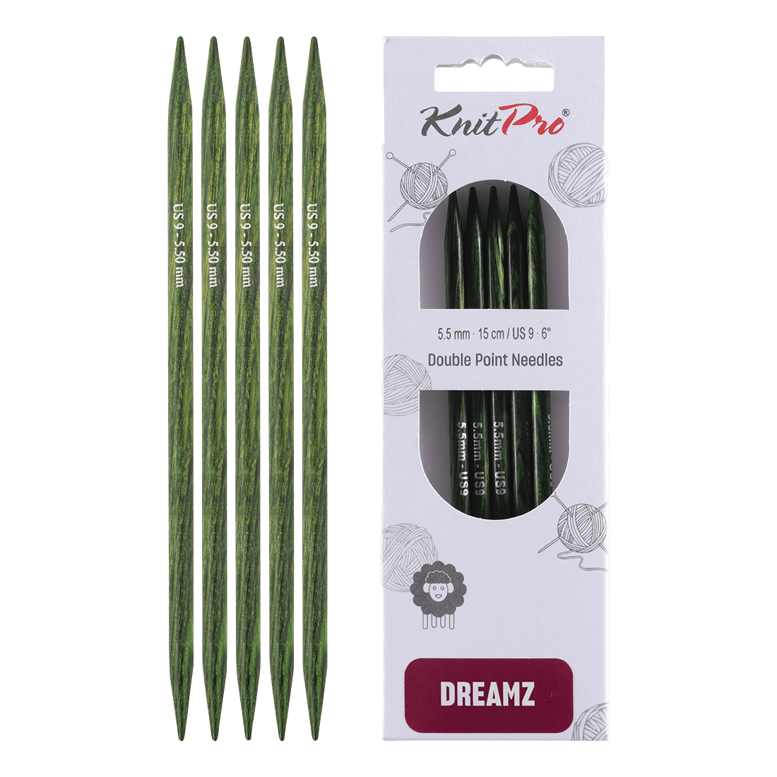 KnitPro Knitting Needles 12.5cm / 5.5mm KnitPro | Dreamz | Double Pointed Knitting Needles