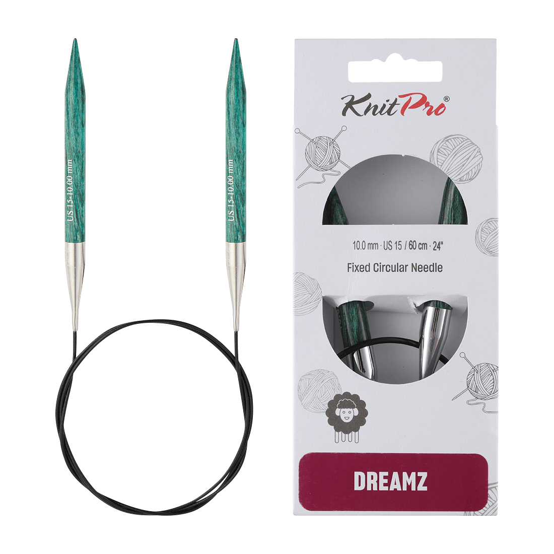 KnitPro Knitting Needles 120cm / 10.0mm KnitPro | Dreamz | Fixed Circular Knitting Needles