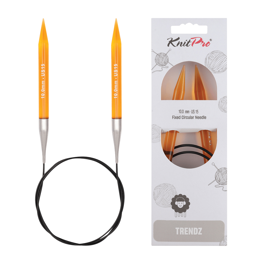KnitPro Knitting Needles 120cm / 10.0mm KnitPro | Trendz | Fixed Circular Knitting Needles