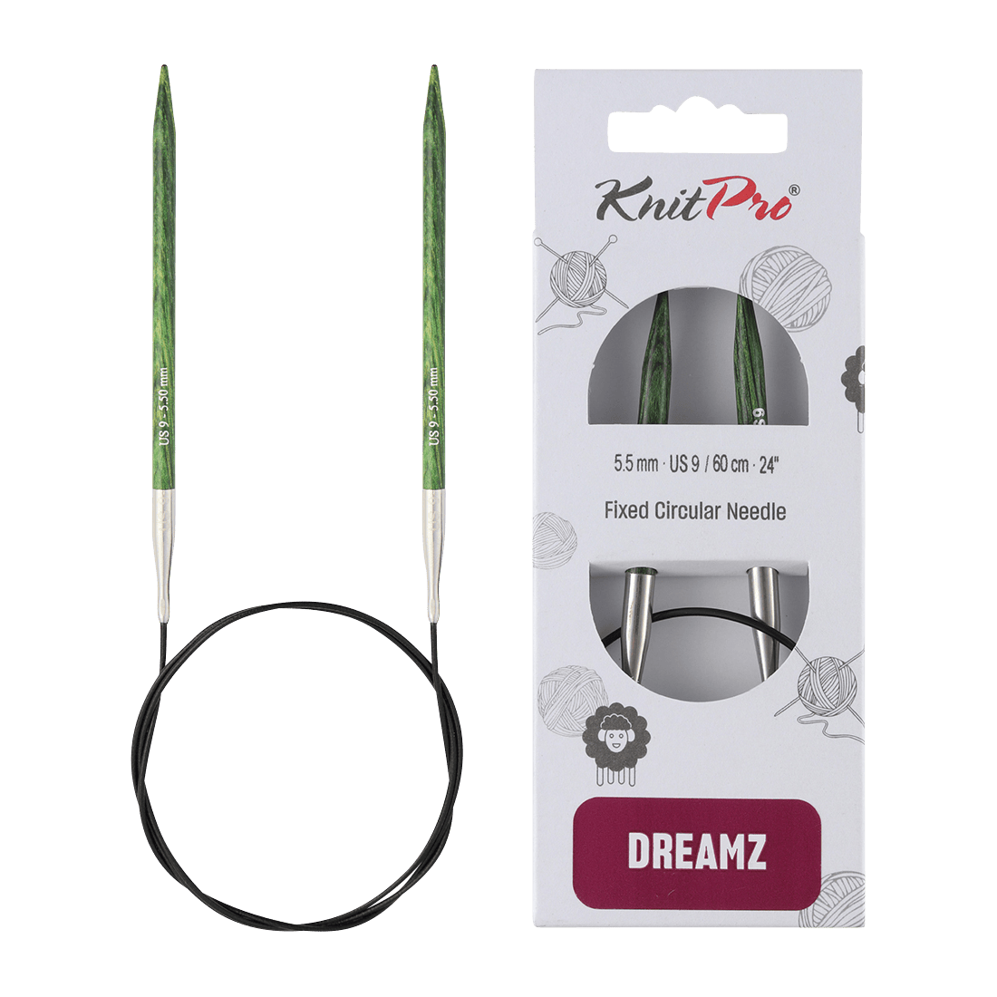 KnitPro Knitting Needles 120cm / 5.5mm KnitPro | Dreamz | Fixed Circular Knitting Needles