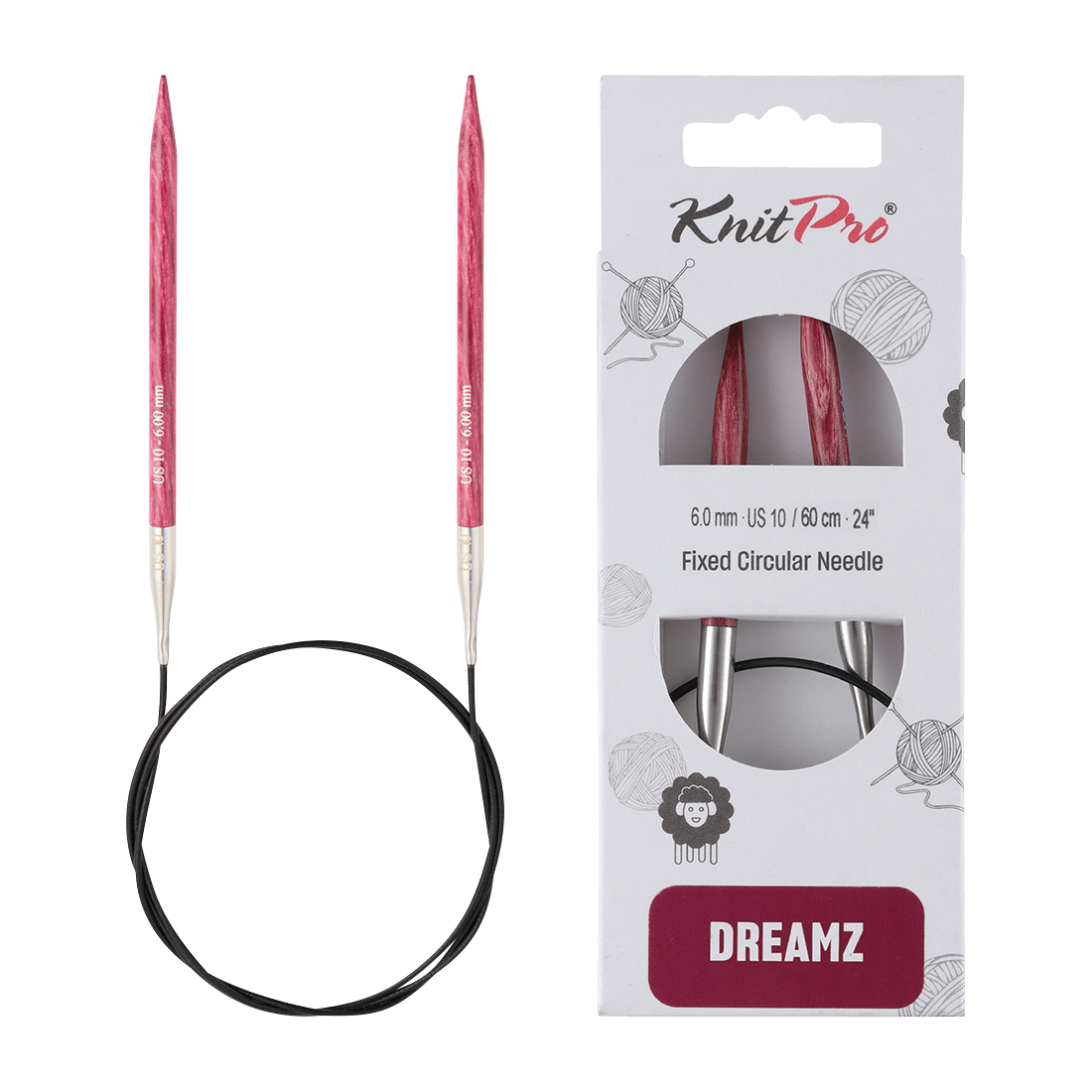 KnitPro Knitting Needles 120cm / 6.0mm KnitPro | Dreamz | Fixed Circular Knitting Needles