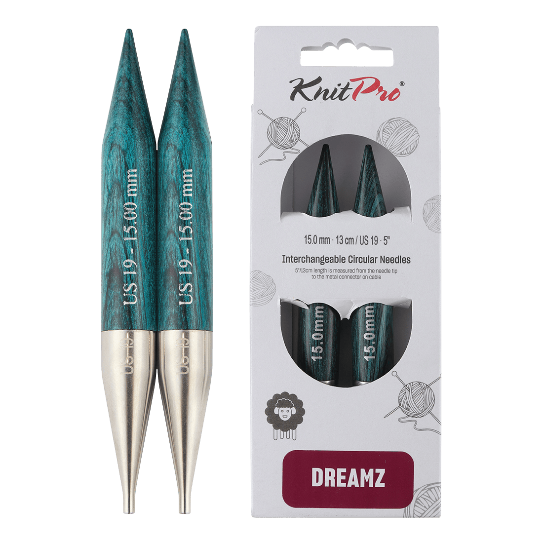 KnitPro Knitting Needles 13cm / 15.0mm KnitPro | Dreamz | Interchangeable Knitting Needle Tips