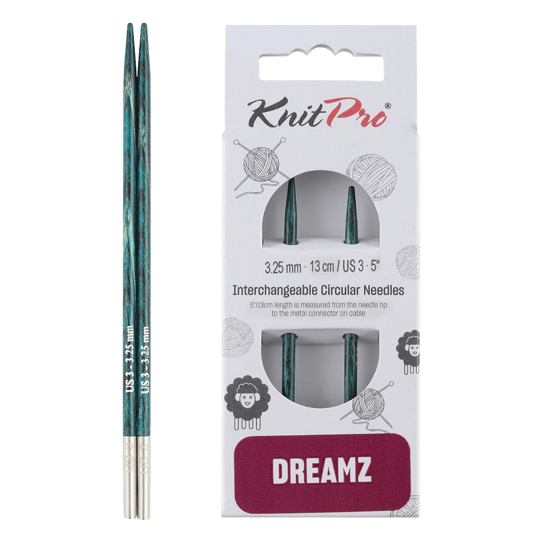 KnitPro Knitting Needles 13cm / 3.25mm KnitPro | Dreamz | Interchangeable Knitting Needle Tips