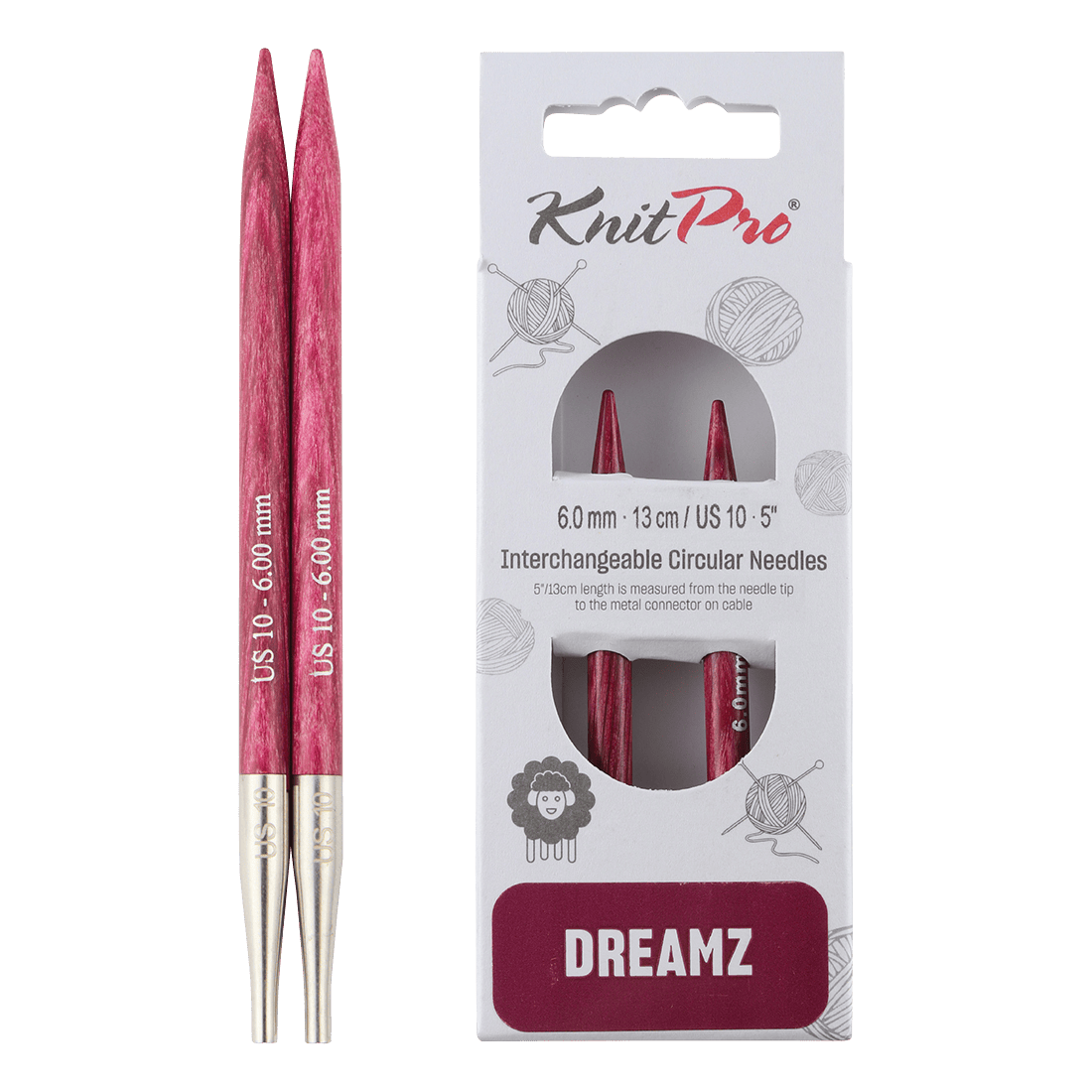 KnitPro Knitting Needles 13cm / 6.0mm KnitPro | Dreamz | Interchangeable Knitting Needle Tips