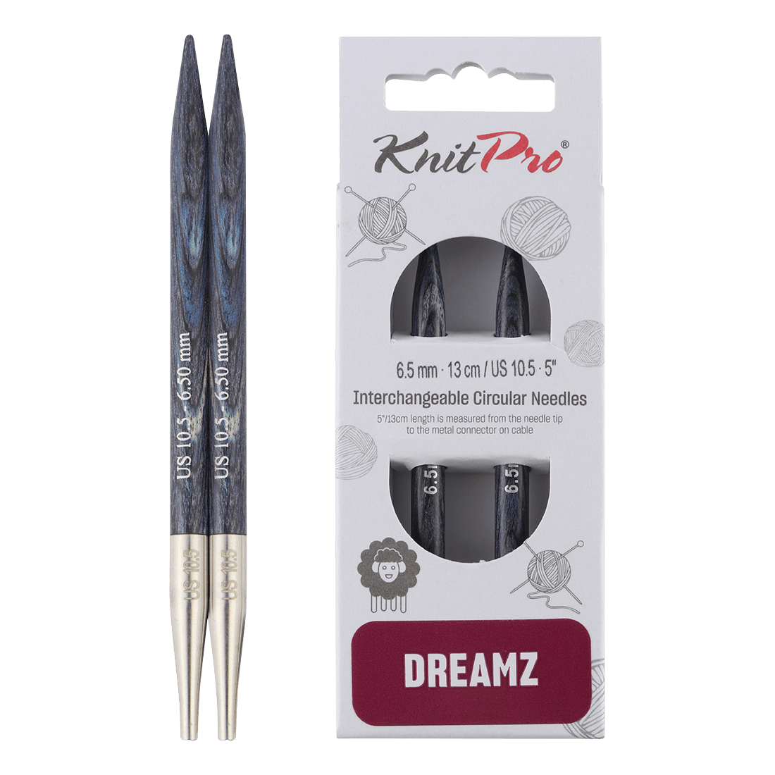KnitPro Knitting Needles 13cm / 6.5mm KnitPro | Dreamz | Interchangeable Knitting Needle Tips