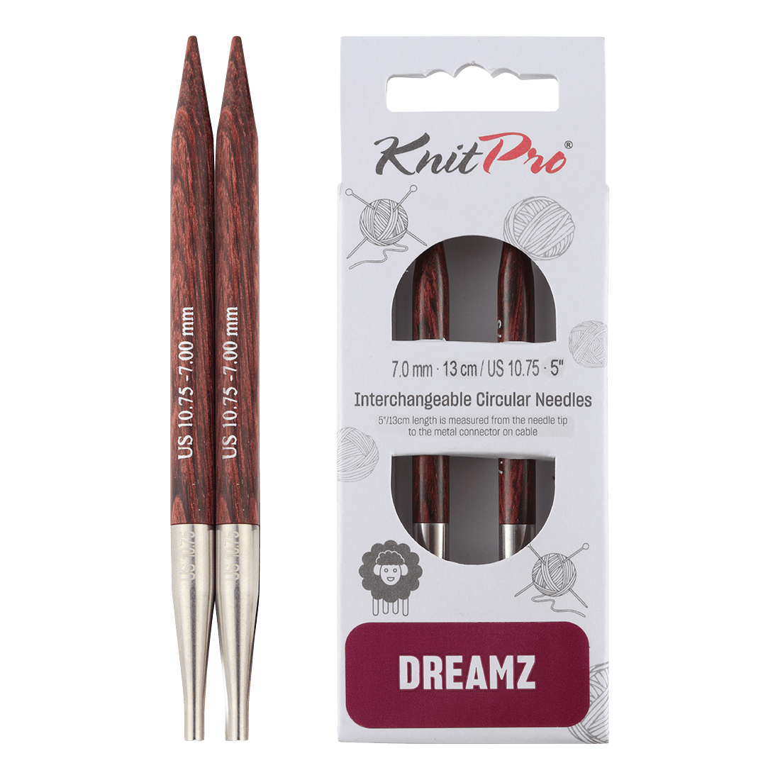 KnitPro Knitting Needles 13cm / 7.0mm KnitPro | Dreamz | Interchangeable Knitting Needle Tips