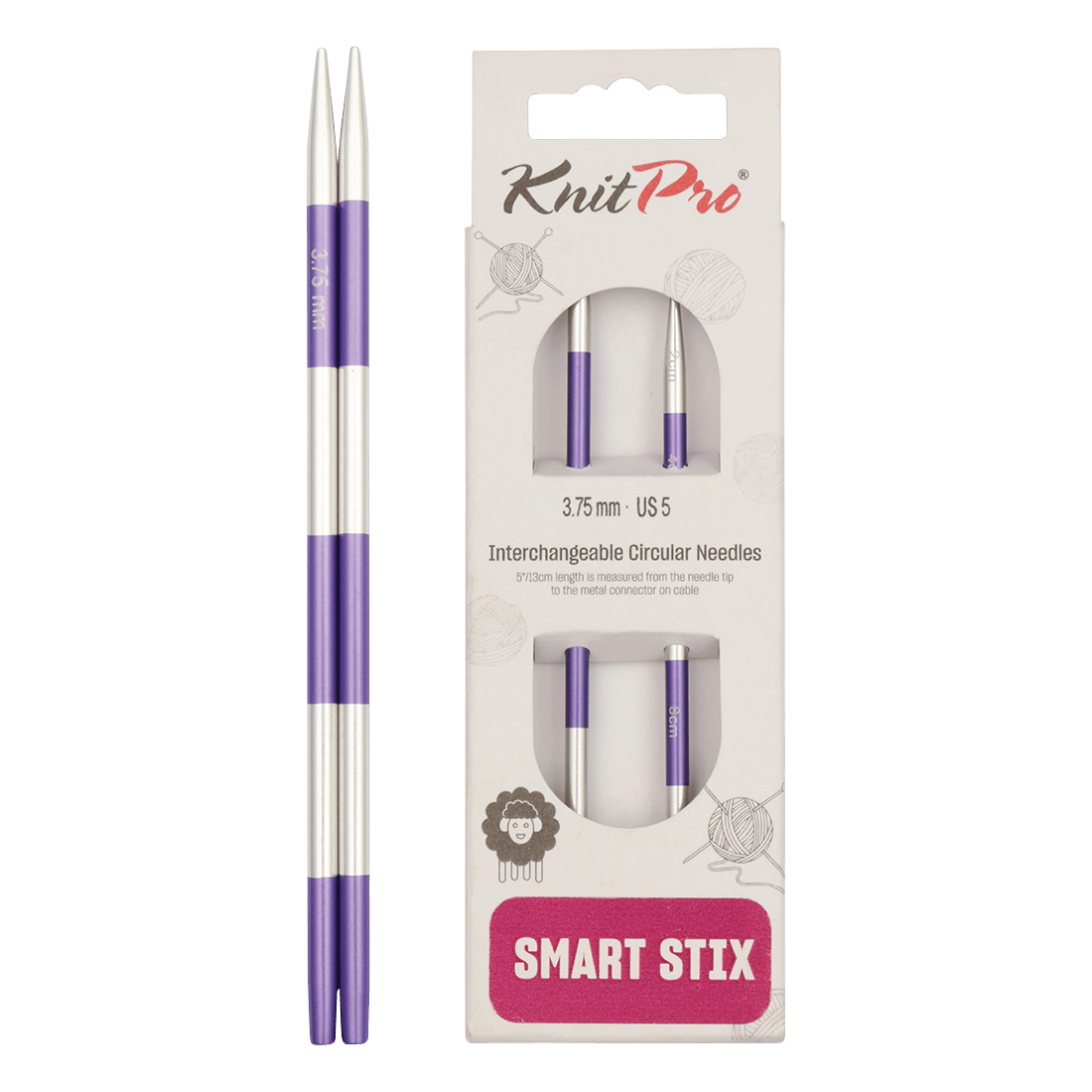 KnitPro Knitting Needles 14cm Interchangeable Needle Tips / 3.75mm KnitPro | SmartStix | Interchangeable Knitting Needle Tips