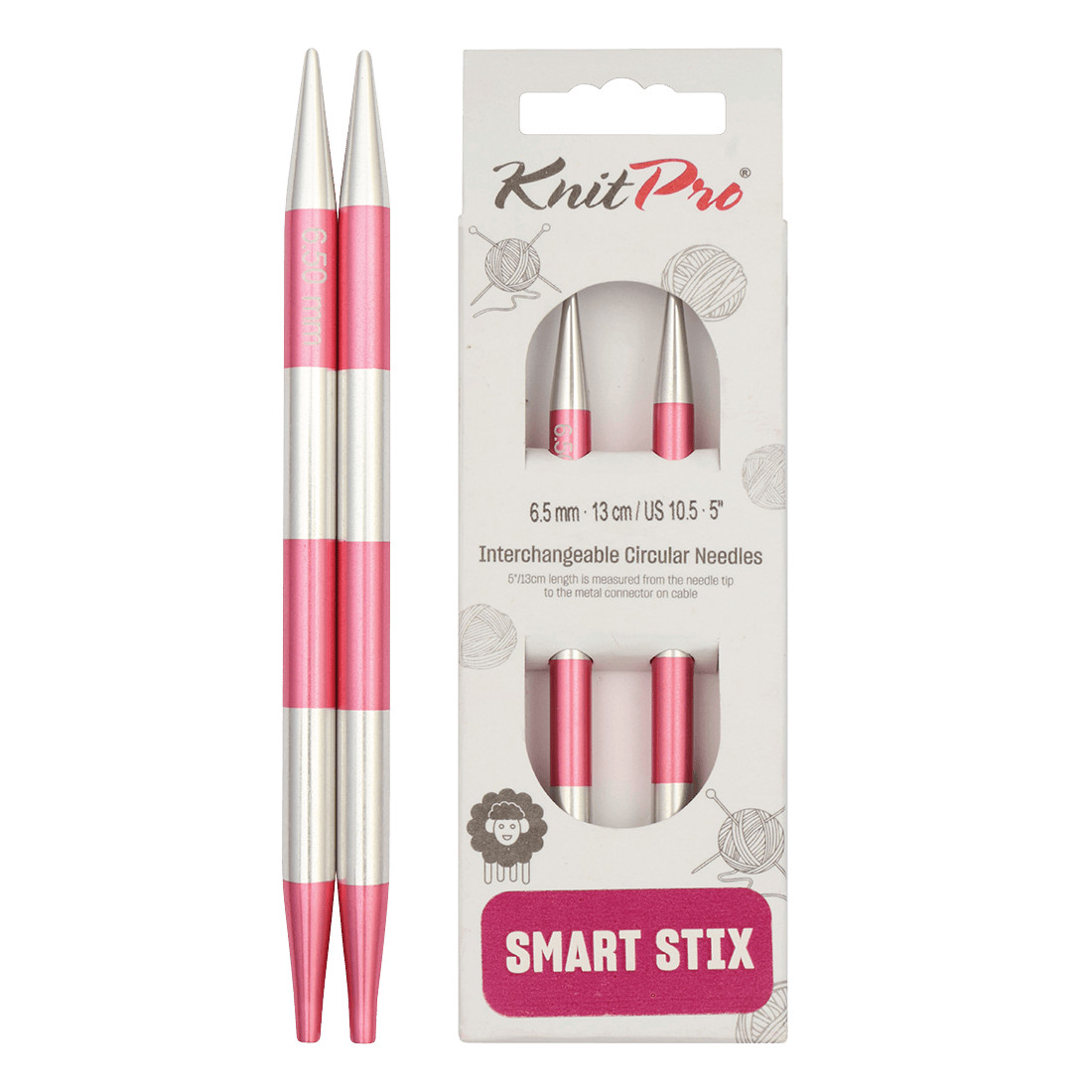 KnitPro Knitting Needles 14cm Interchangeable Needle Tips / 6.5mm KnitPro | SmartStix | Interchangeable Knitting Needle Tips