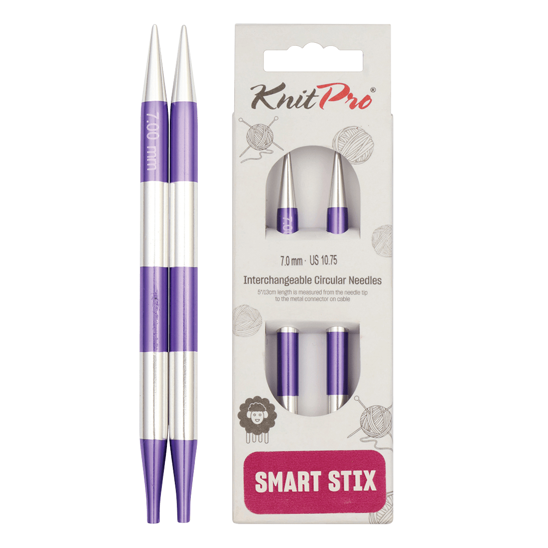 KnitPro Knitting Needles 14cm Interchangeable Needle Tips / 7.0mm KnitPro | SmartStix | Interchangeable Knitting Needle Tips