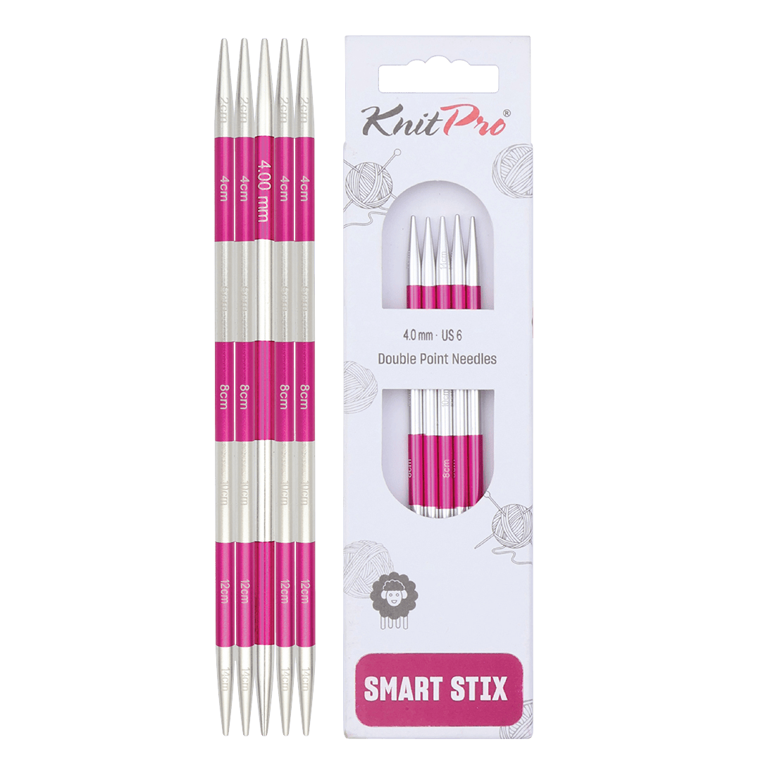 KnitPro Knitting Needles 14cm (Pink) / 2.0mm KnitPro | SmartStix | Double Pointed Knitting Needles