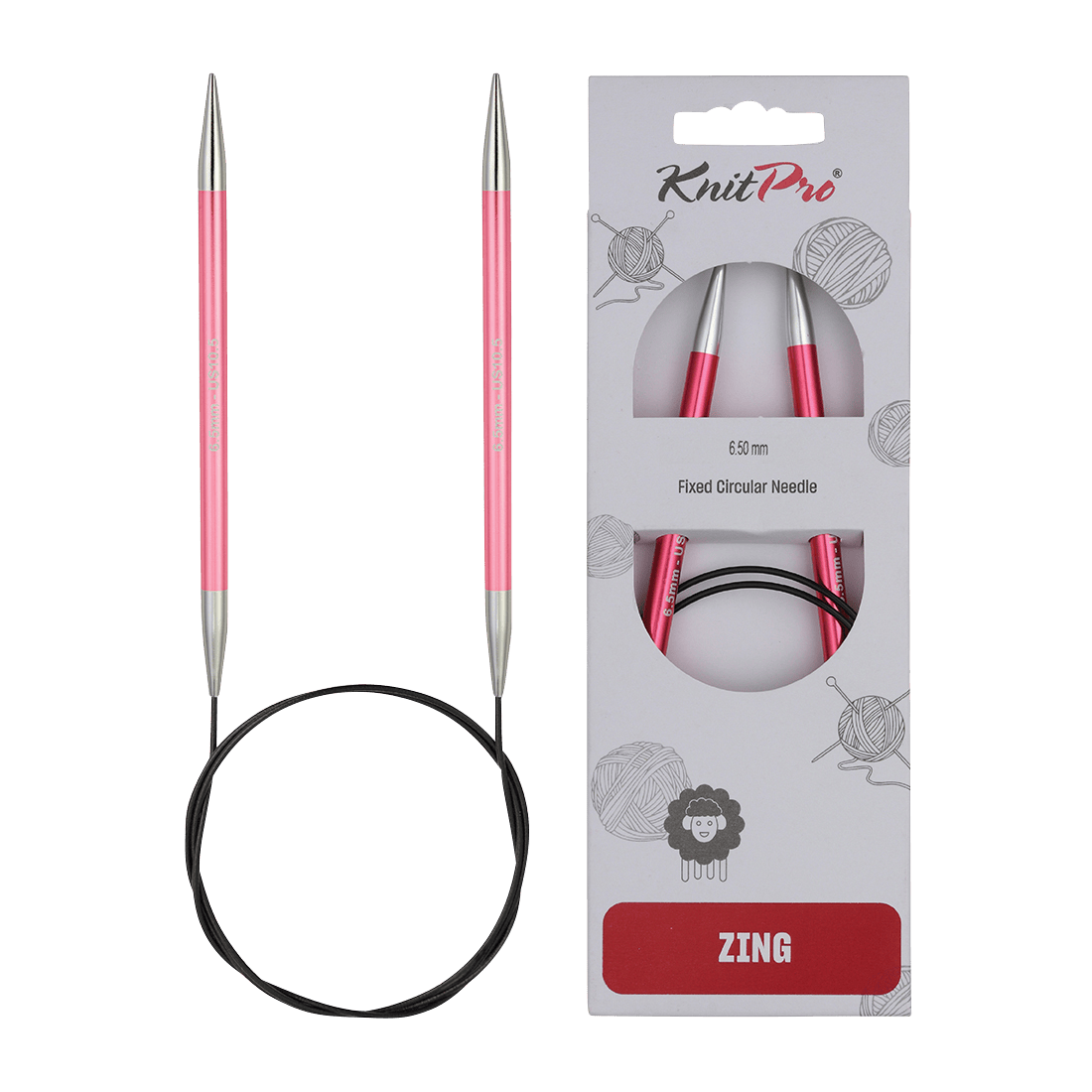 KnitPro Knitting Needles 150cm / 6.5mm KnitPro | Zing | Fixed Circular Knitting Needles
