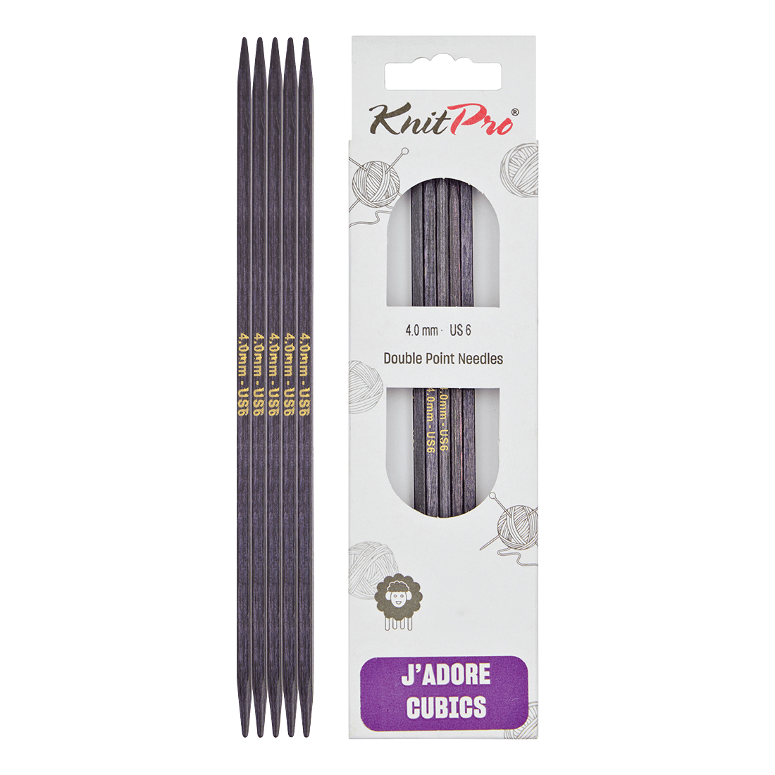 KnitPro Knitting Needles 15cm / 2.0mm KnitPro | J'adore Cubics | Double Pointed Knitting Needles