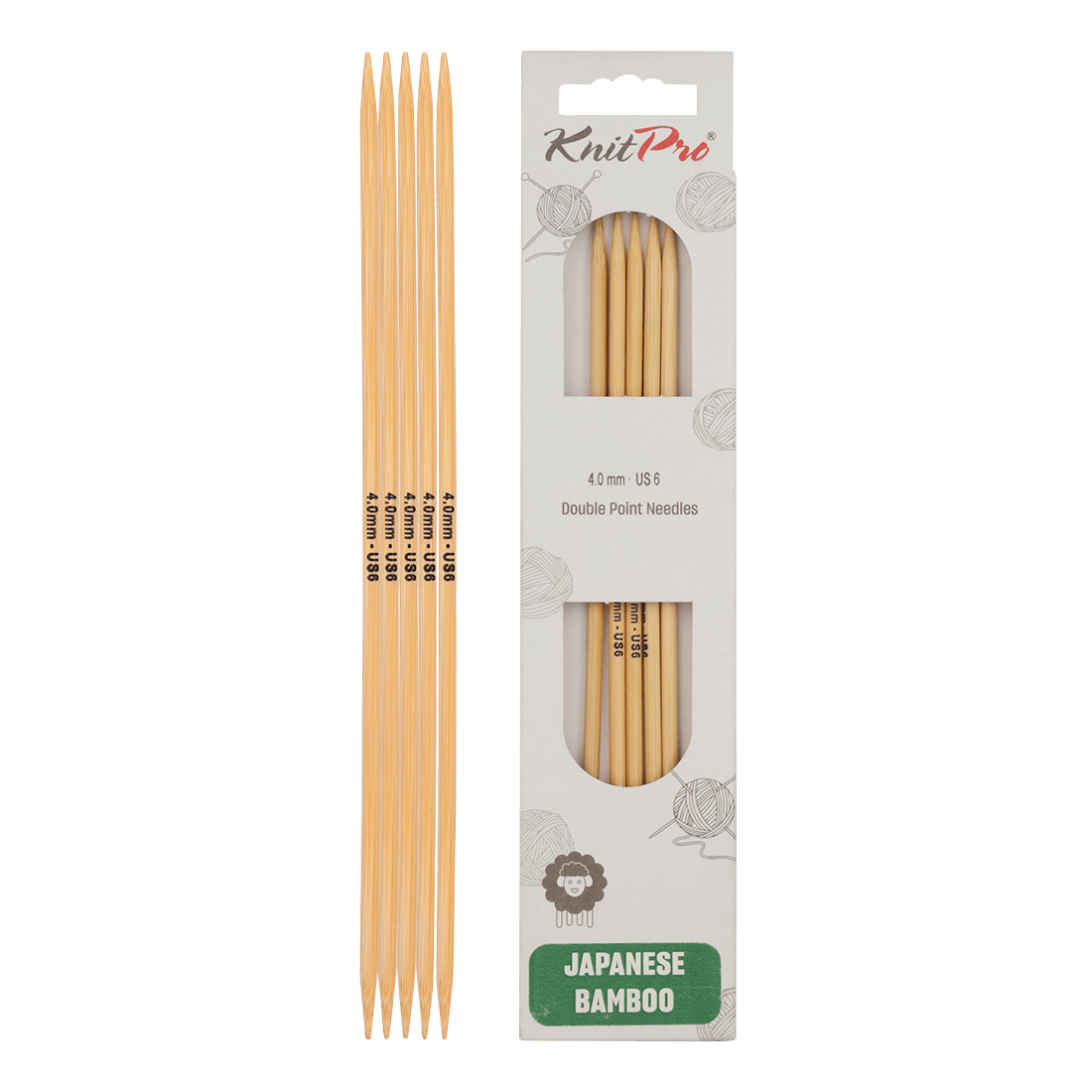 KnitPro Knitting Needles 15cm / 2.0mm KnitPro | Japanese Bamboo | Double Pointed Knitting Needles