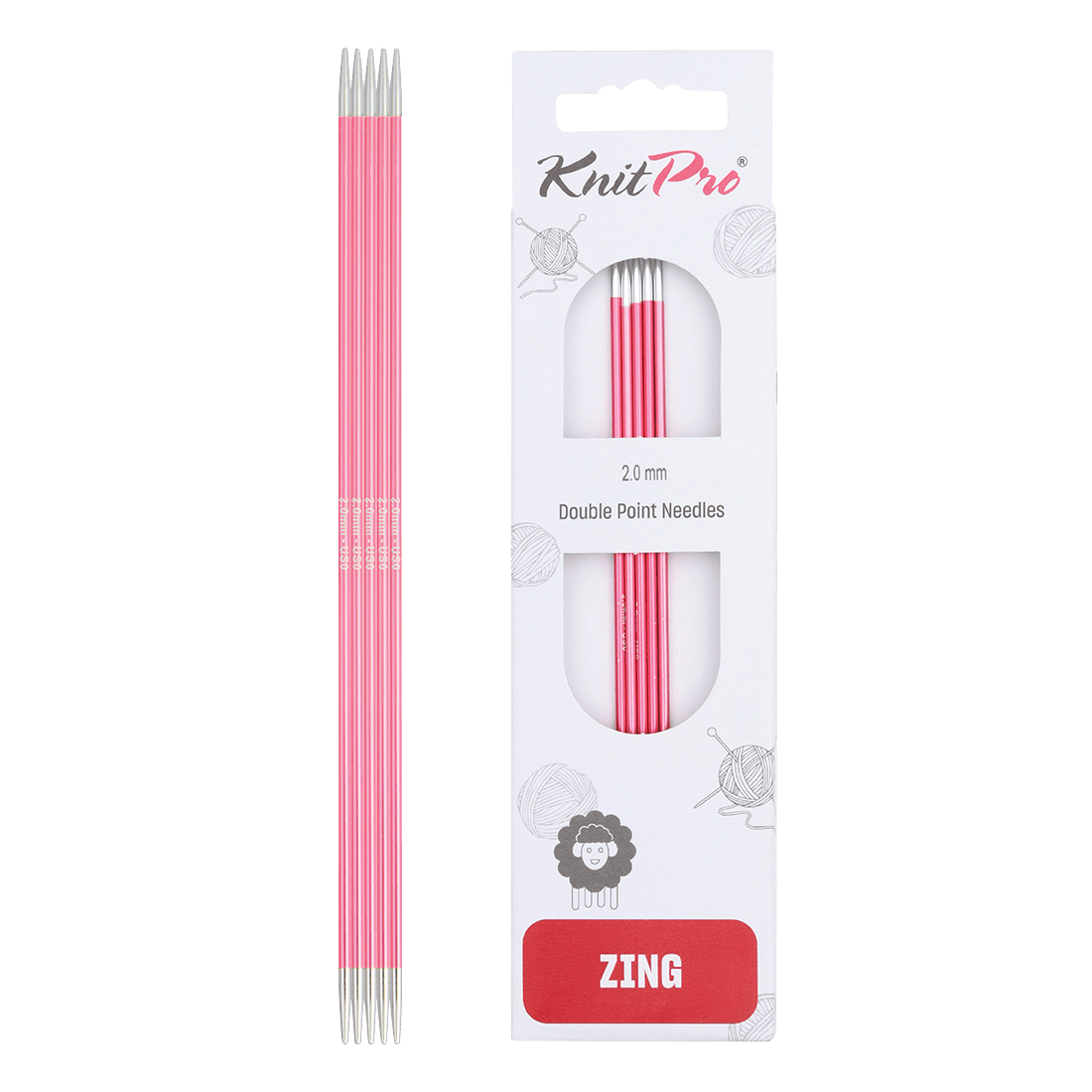 KnitPro Knitting Needles 15cm / 2.0mm KnitPro | Zing | Double Pointed Knitting Needle