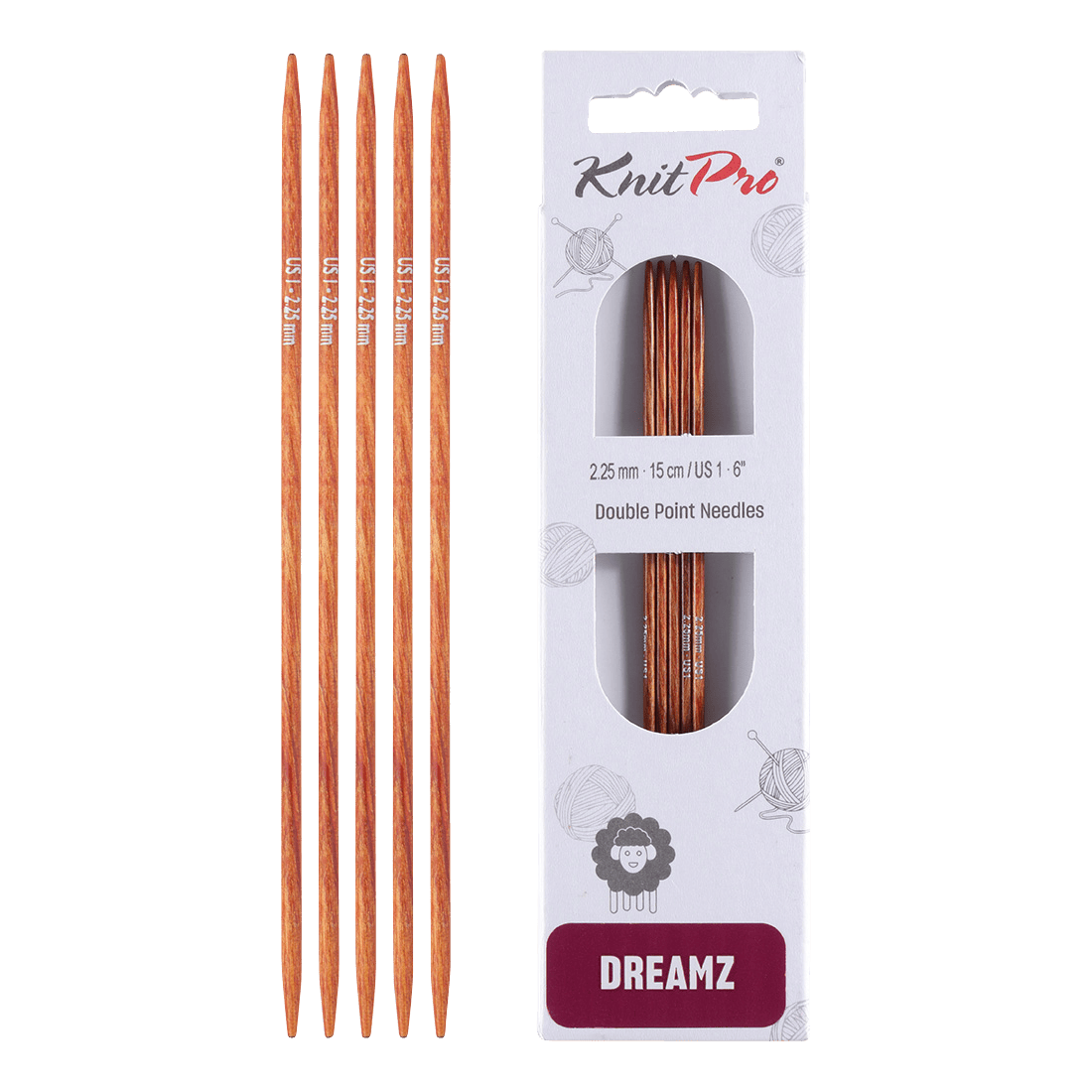 KnitPro Knitting Needles 15cm / 2.25mm KnitPro | Dreamz | Double Pointed Knitting Needles