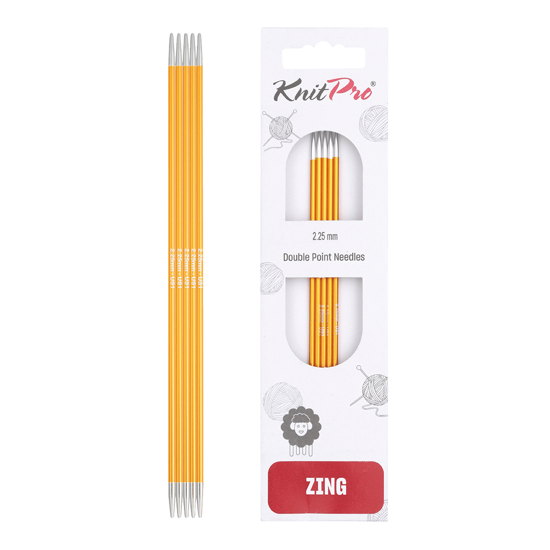 KnitPro Knitting Needles 15cm / 2.25mm KnitPro | Zing | Double Pointed Knitting Needle