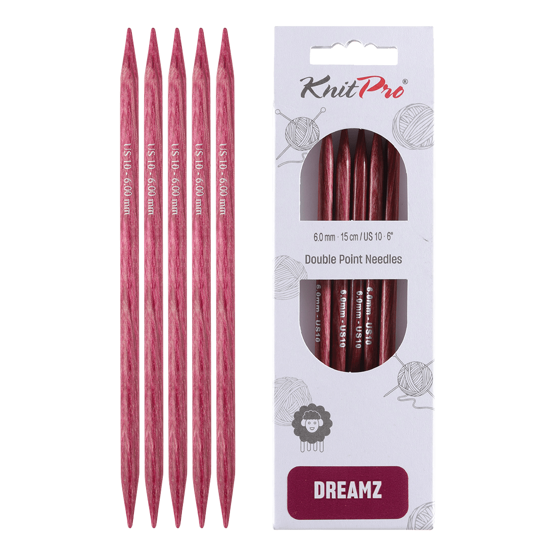 KnitPro Knitting Needles 15cm / 6.0mm KnitPro | Dreamz | Double Pointed Knitting Needles