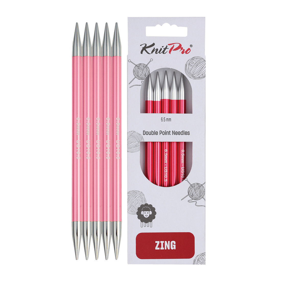 KnitPro Knitting Needles 15cm / 6.5mm KnitPro | Zing | Double Pointed Knitting Needle