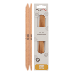 KnitPro Knitting Needles 2.0mm KnitPro | Basix Beech | 20cm Double Pointed Knitting Needles