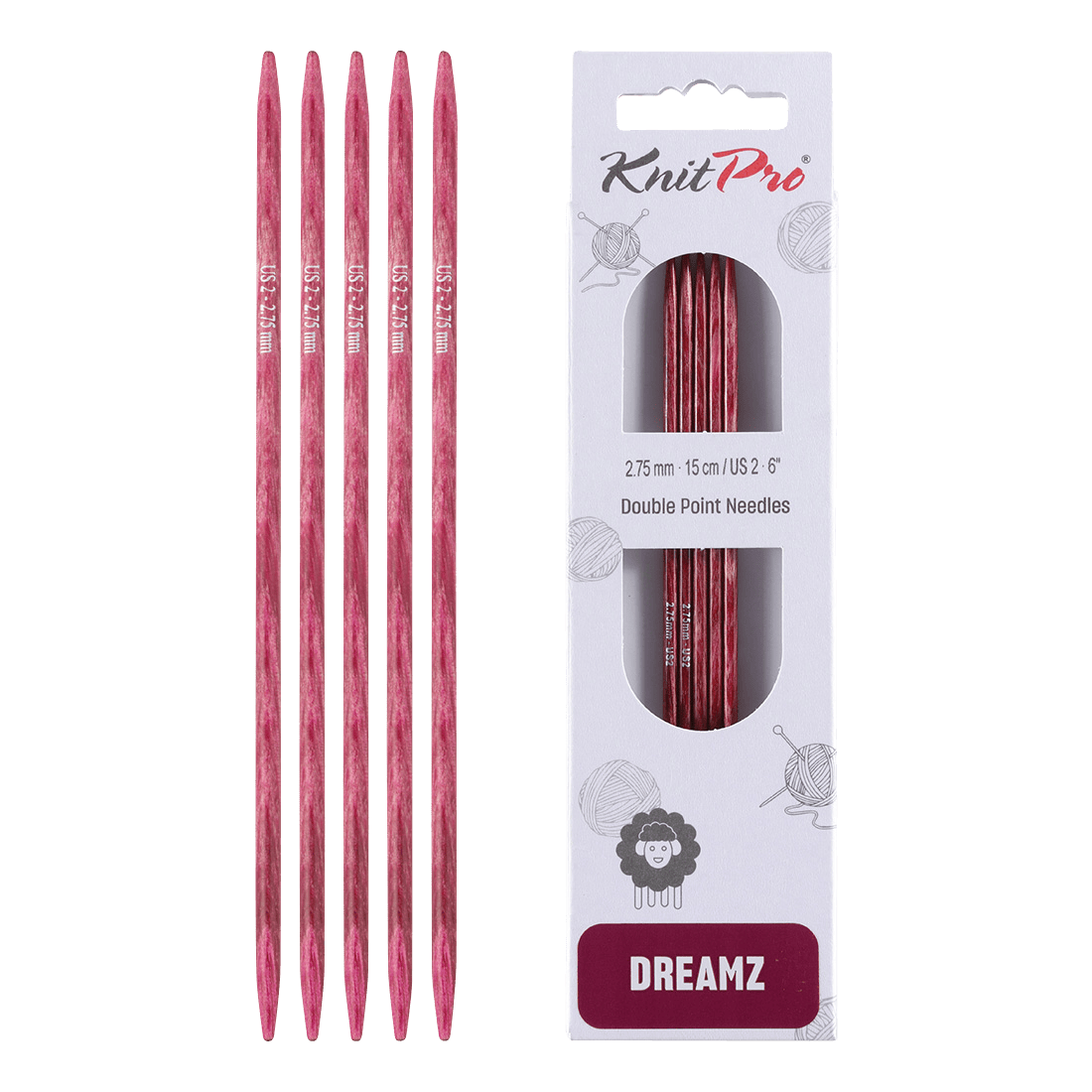 KnitPro Knitting Needles 20cm / 2.75mm KnitPro | Dreamz | Double Pointed Knitting Needles